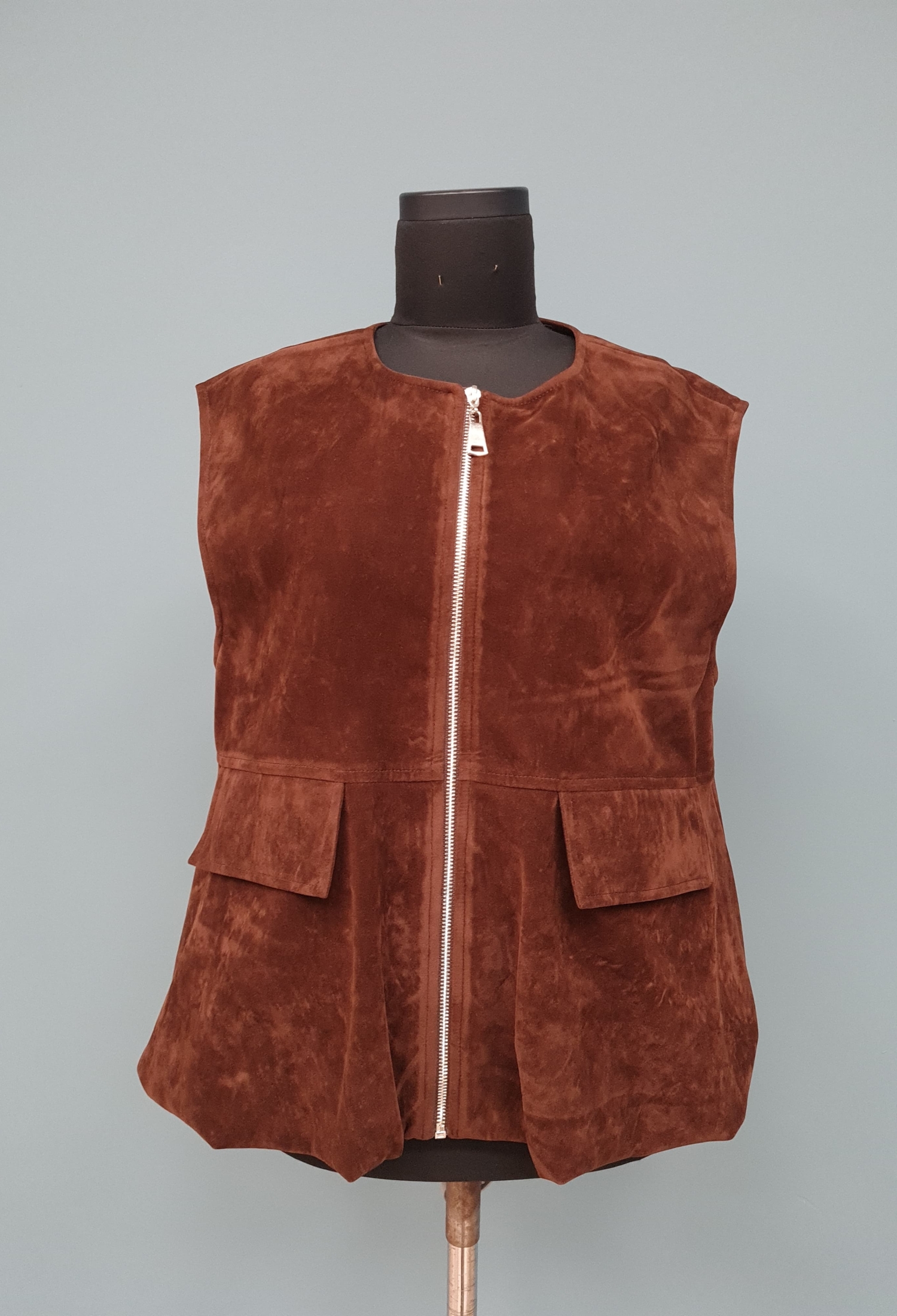 Brown Casual Vintage Zip Up Vest With Flap Pocket - Brand: SOUL - Women & Kids, Baby Clothes Wholesale - TheBS Women