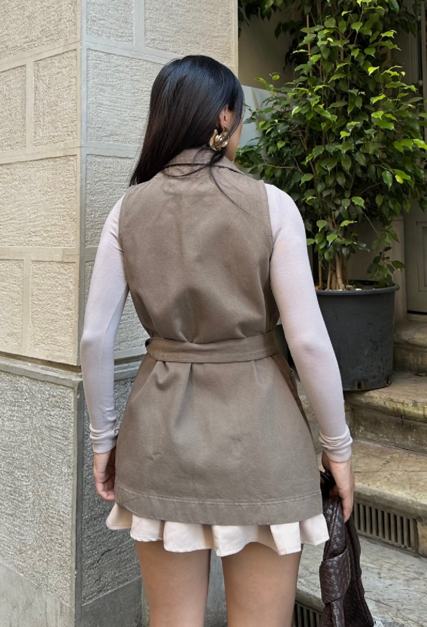 Beige Tie Closure Long Vest - Brand: XLove - Women & Kids, Baby Clothes Wholesale - TheBS Women