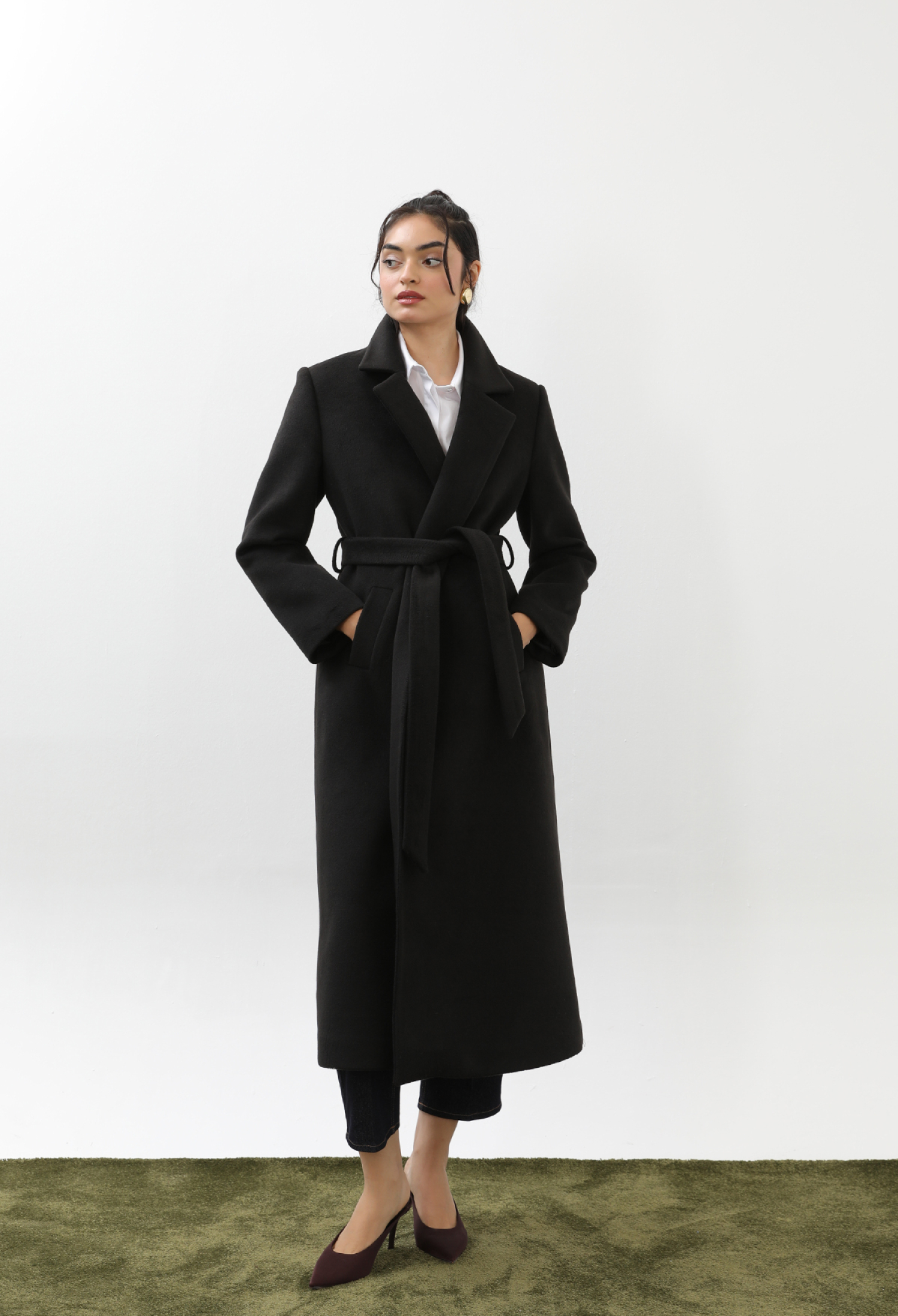 Elegant Wrapover Single-Breasted Coat - Brand: Puane - Women & Kids, Baby Clothes Wholesale - TheBS Women