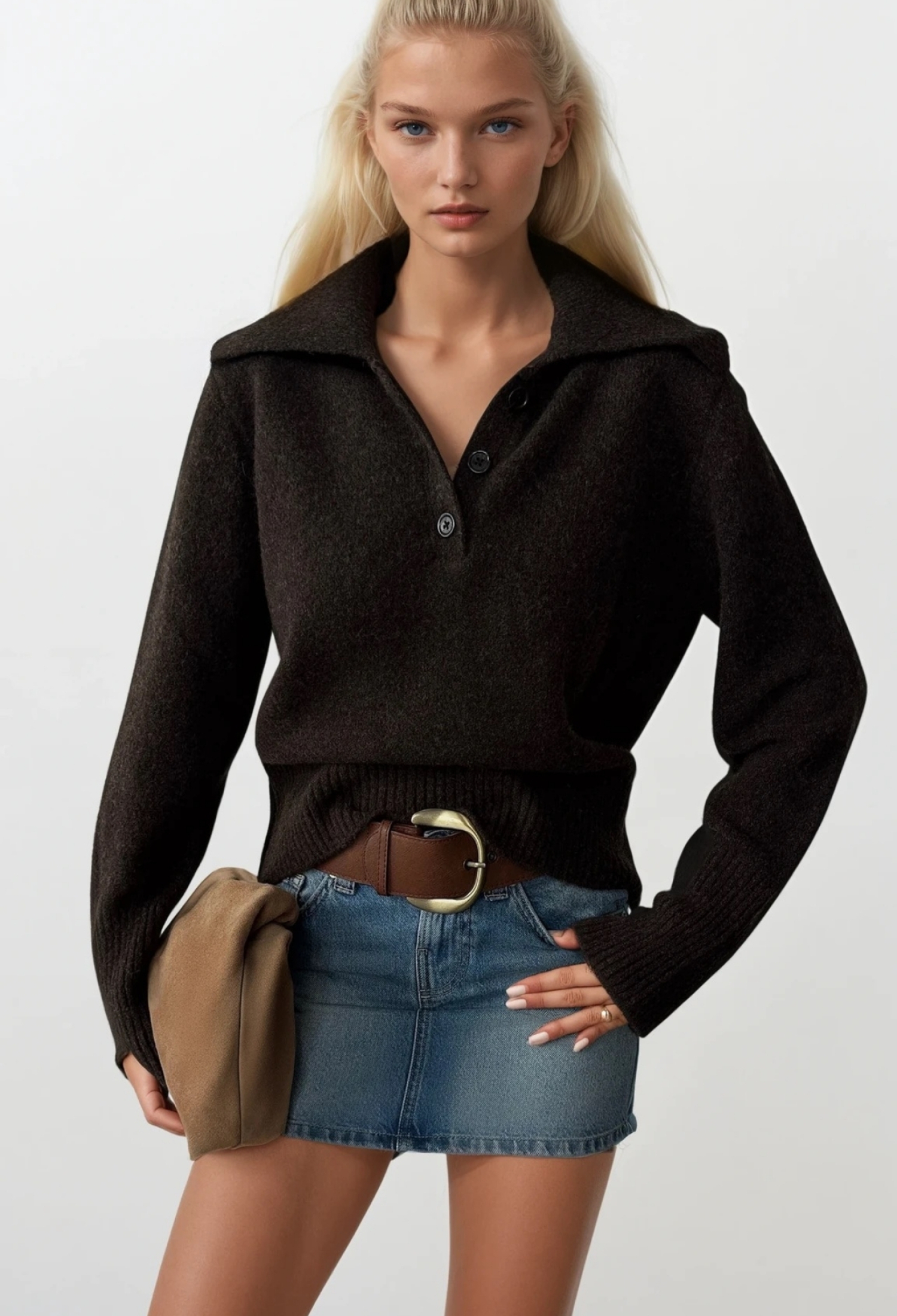 V Neck And Long Sleeve Sweater - Brand: Black Fashion - Women & Kids, Baby Clothes Wholesale - TheBS Women