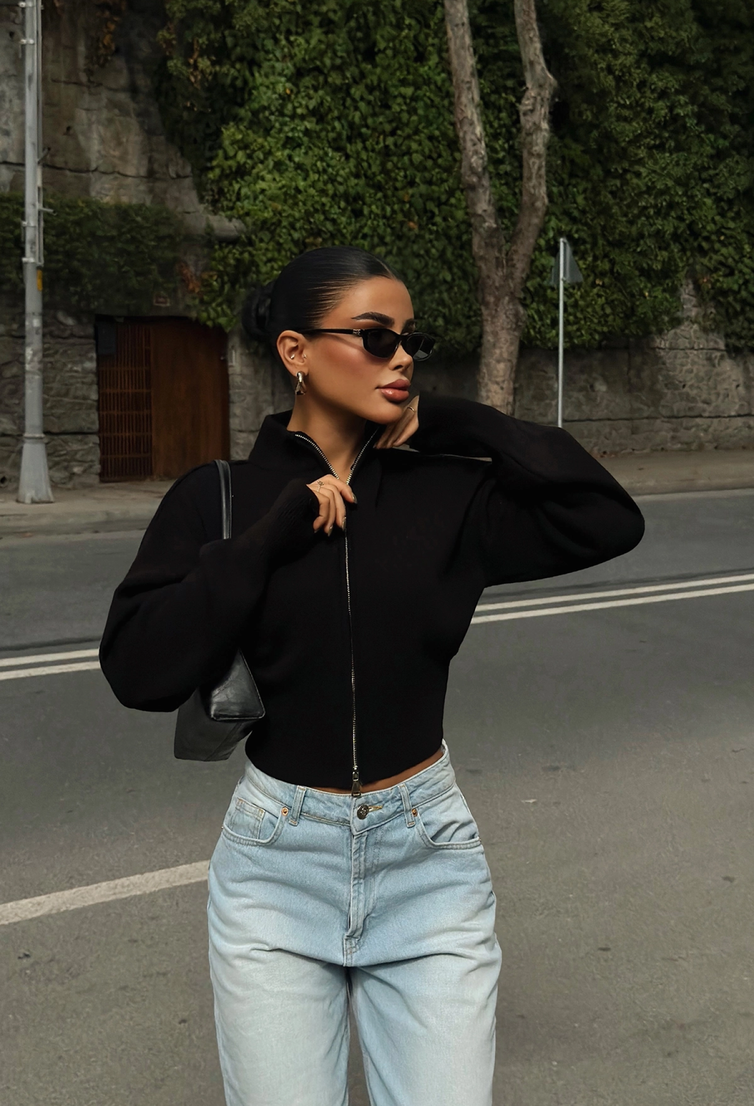 Slim Fit Crop Cardigan Zip Up - Brand: EYYO ATELIER - Women & Kids, Baby Clothes Wholesale - TheBS Women