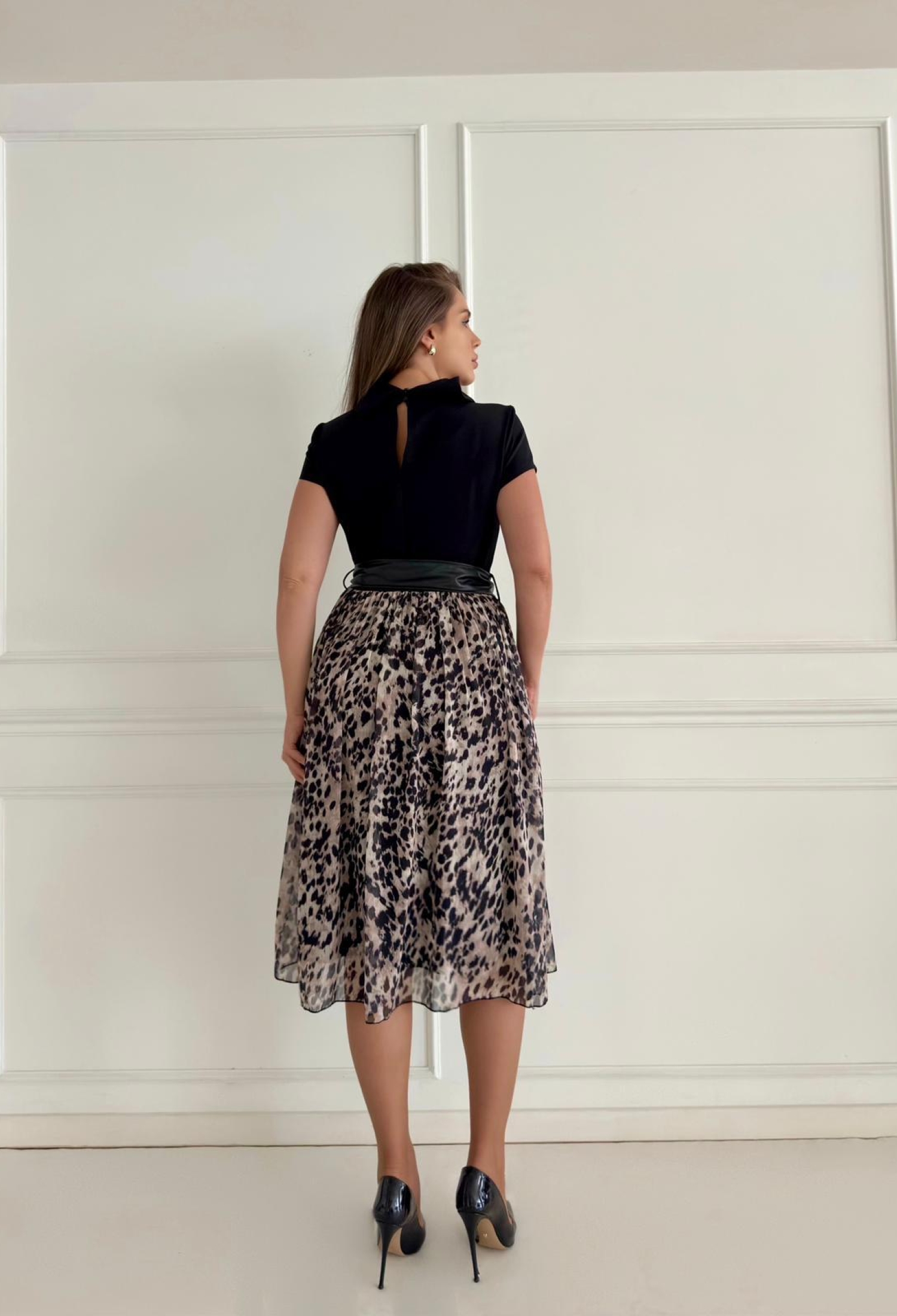 Elegant Black Fit And Flare Midi Dress - Brand: STEPS - Women & Kids, Baby Clothes Wholesale - TheBS Women