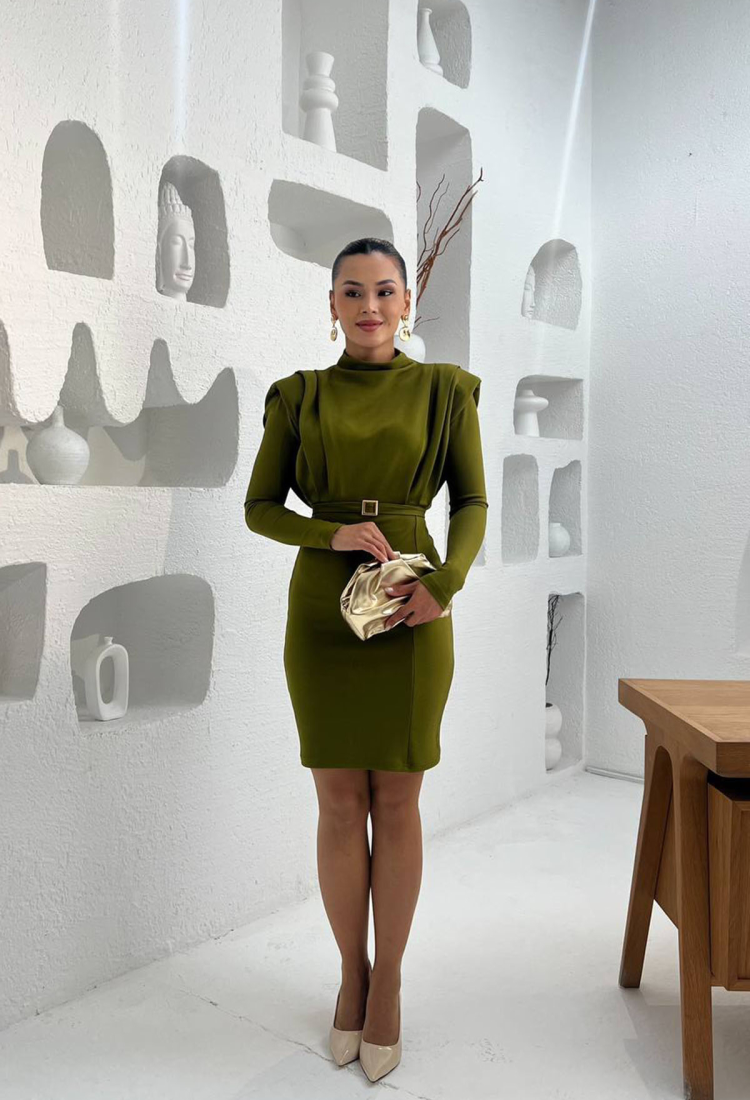 ElegantBodycon Dress With High Neck - Brand: Mode Roy - Women & Kids, Baby Clothes Wholesale - TheBS Women