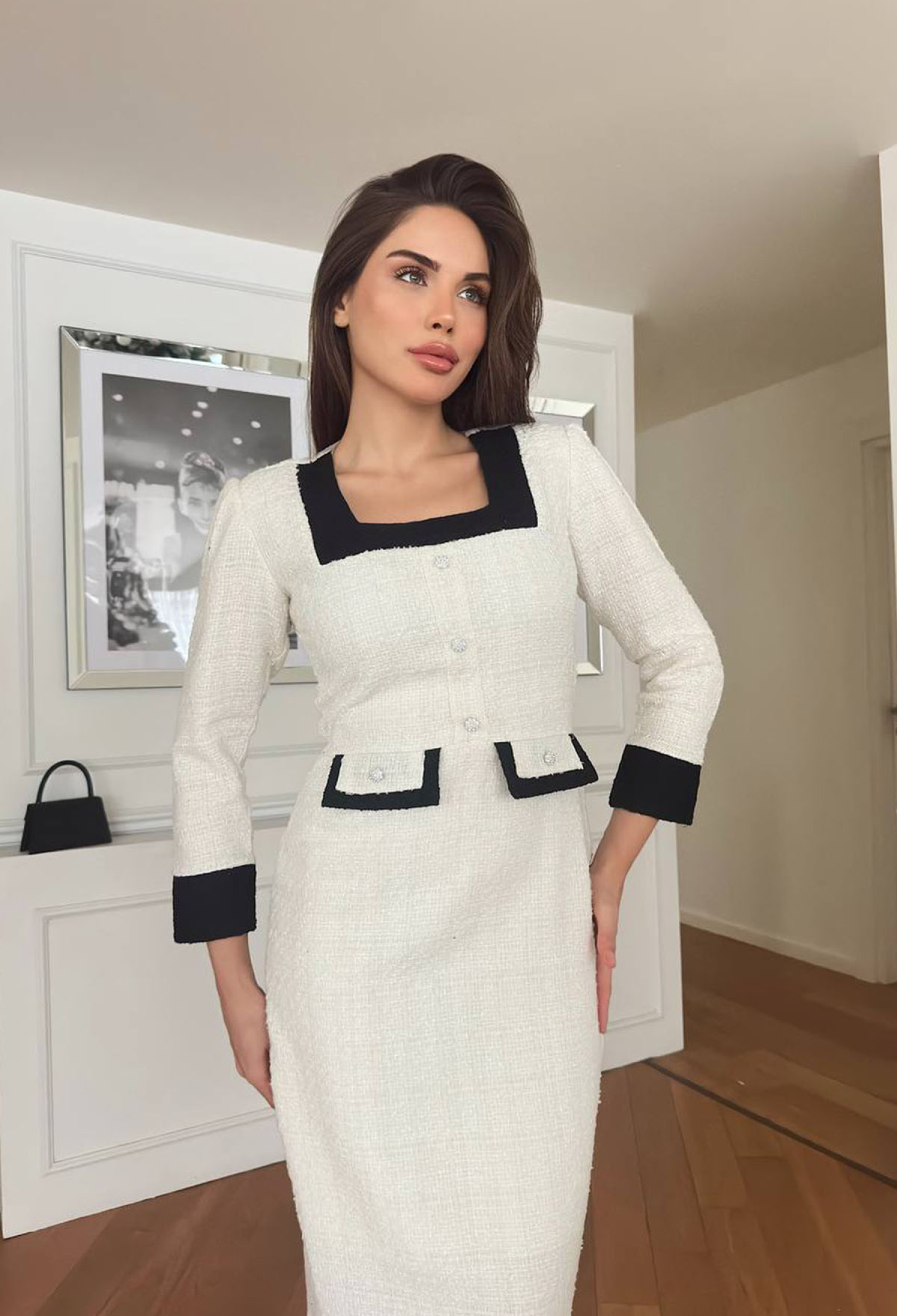 White Elegant Formal Sheath Dress - Brand: Mode Roy - Women & Kids, Baby Clothes Wholesale - TheBS Women