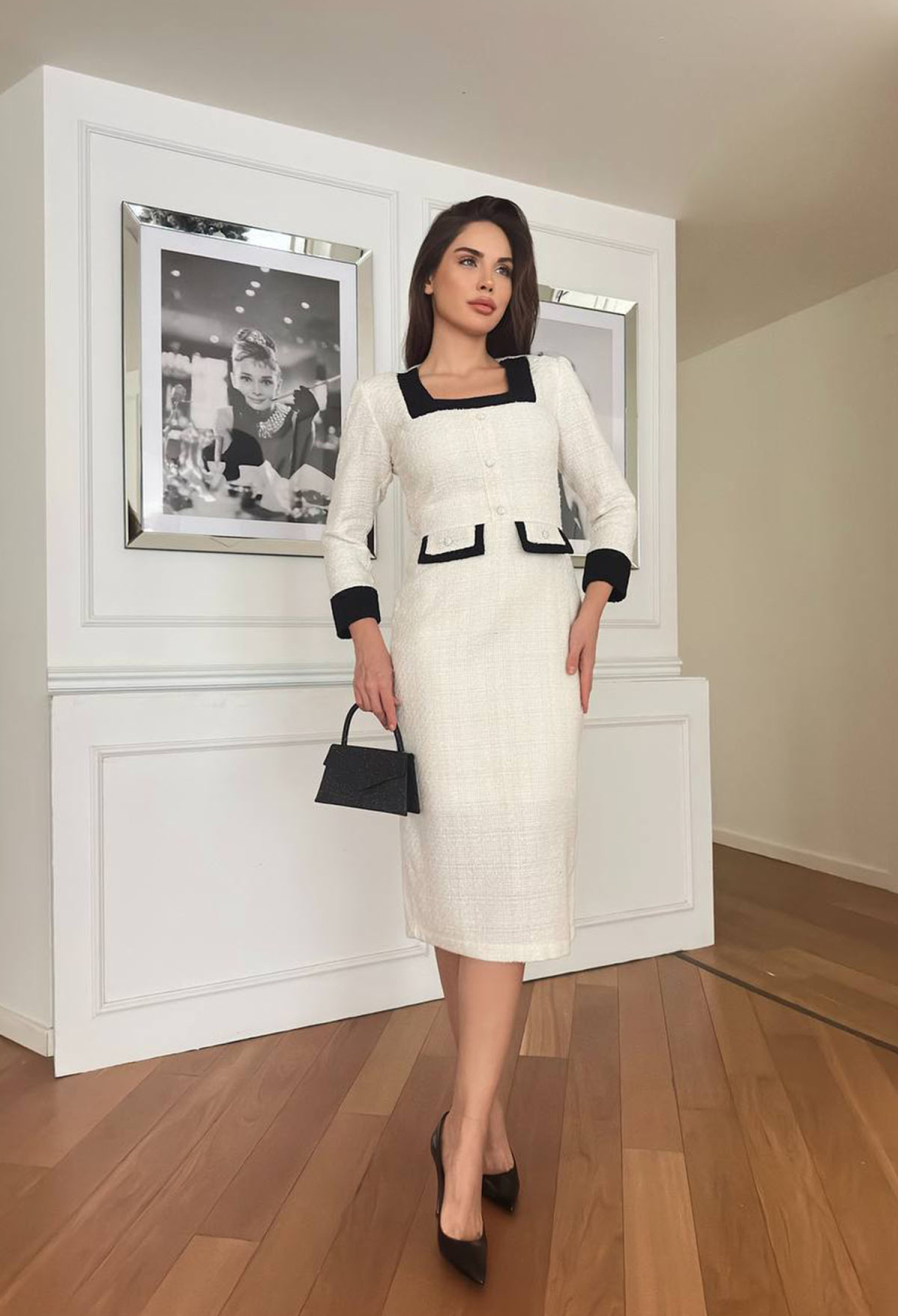 White Elegant Formal Sheath Dress - Brand: Mode Roy - Women & Kids, Baby Clothes Wholesale - TheBS Women