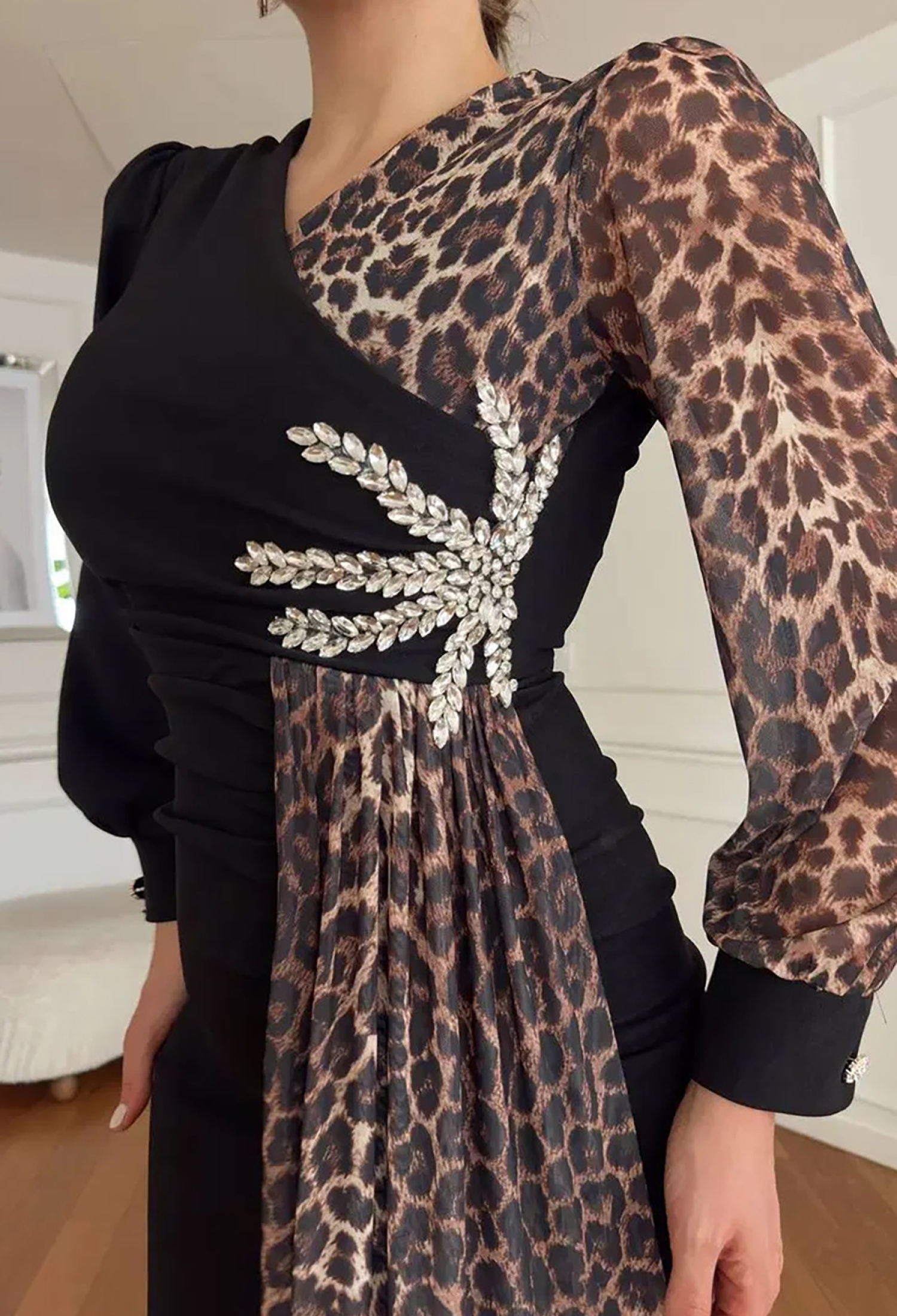 Elegant Bodycon Dress With Leopard Print - Brand: Mode Roy - Women & Kids, Baby Clothes Wholesale - TheBS Women