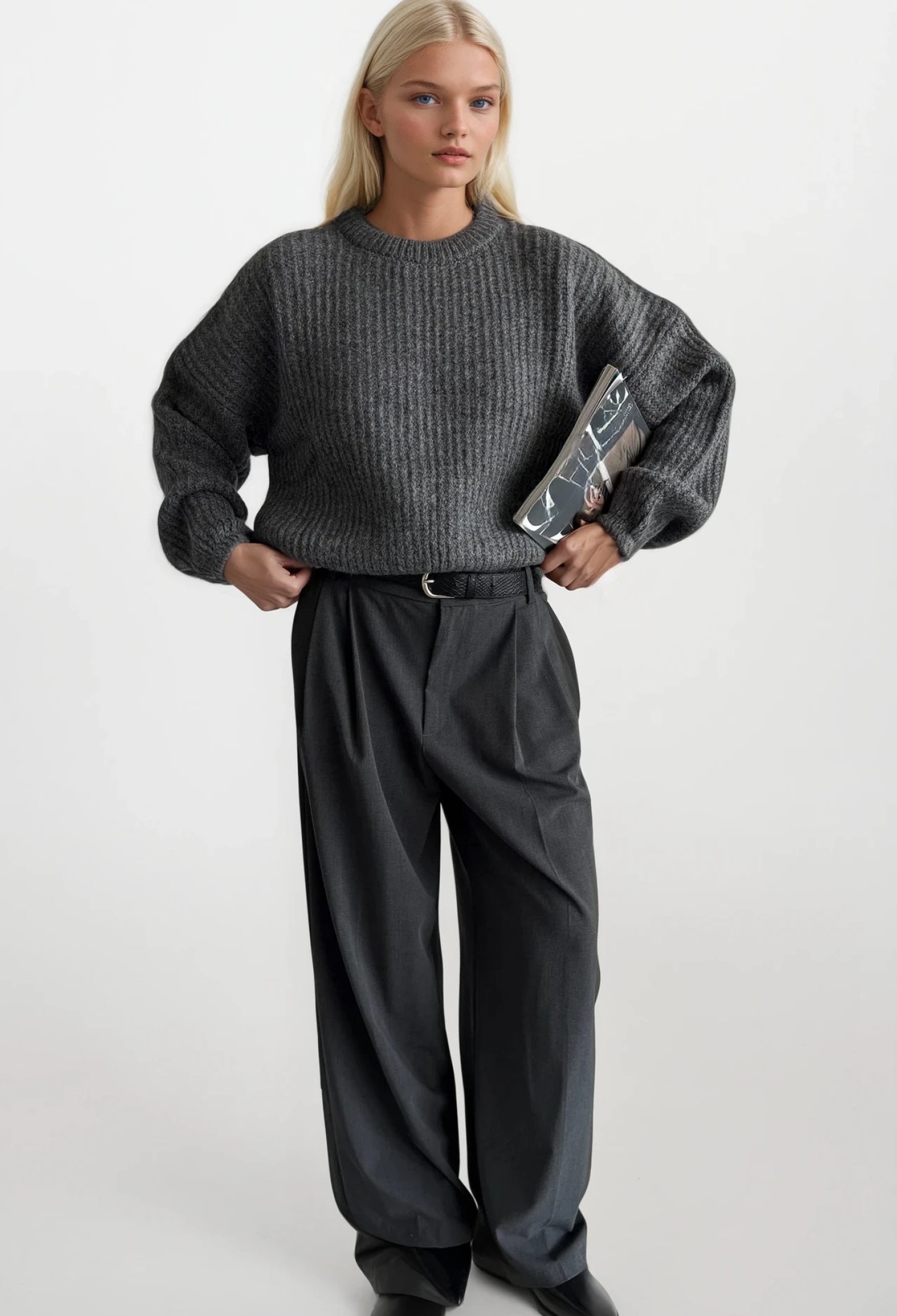 Sweater With Ballon Sleeves - Casual Elegant Preppy - Brand: Black Fashion - Women & Kids, Baby Clothes Wholesale - TheBS Women