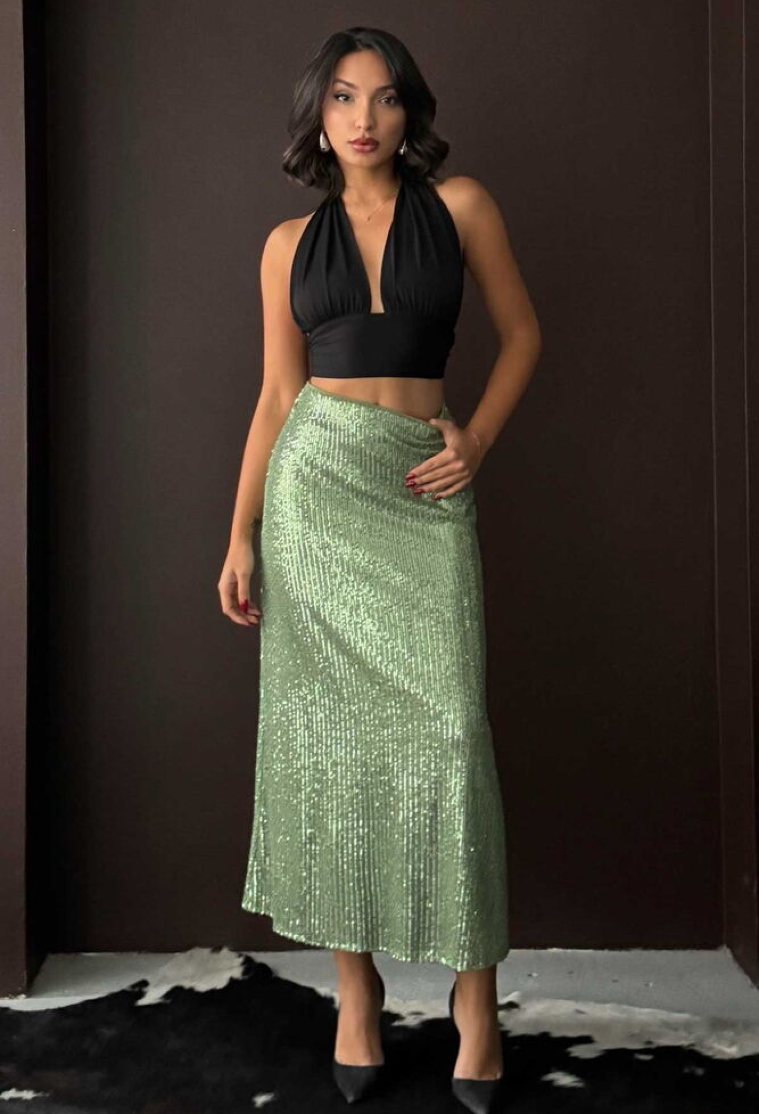 Green Glam Elegant Sexy Formal Maxi Slip Skirt - Brand: Topshow - Women & Kids, Baby Clothes Wholesale - TheBS Women