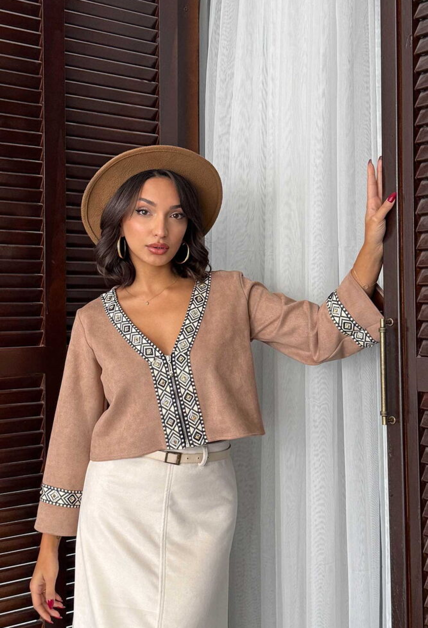 Beige Ethnic Casual Boho Elegant V-Neck Blouse - Brand: Topshow - Women & Kids, Baby Clothes Wholesale - TheBS Women