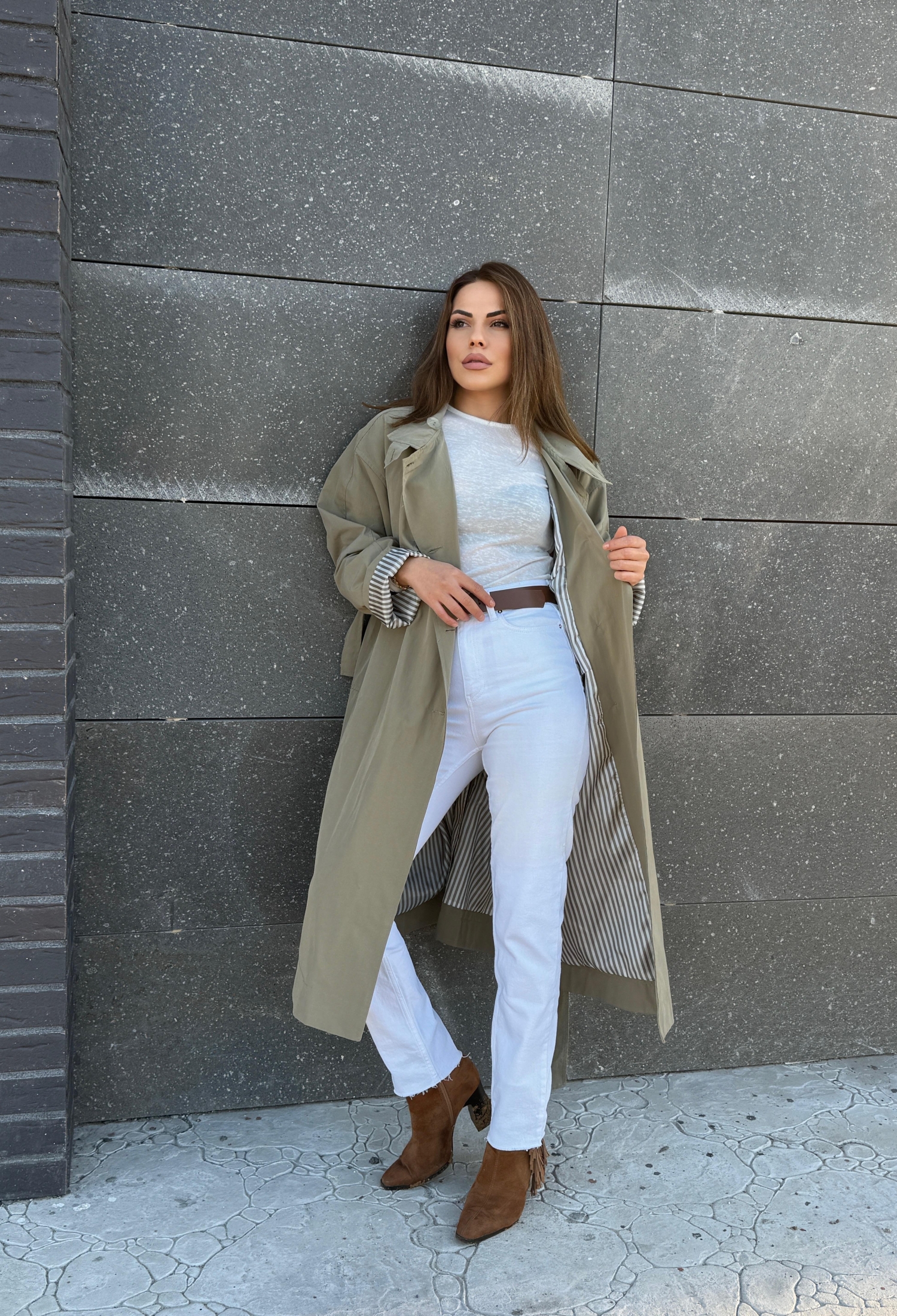 Trenchcoat Elegant Single-Breasted With Notched Collar - Brand: Cream Rouge - Women & Kids, Baby Clothes Wholesale - TheBS Women