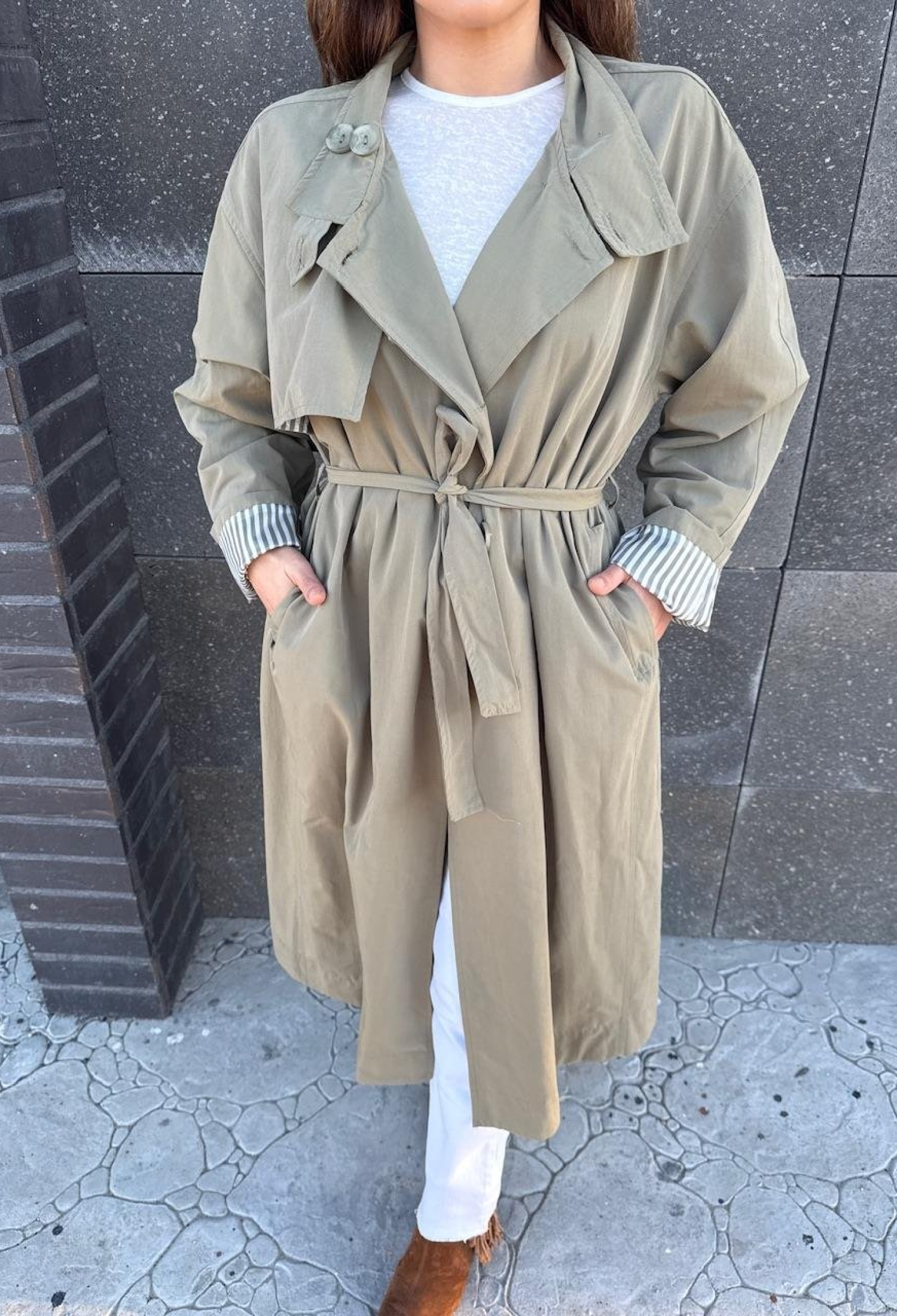 Trenchcoat Elegant Single-Breasted With Notched Collar - Brand: Cream Rouge - Women & Kids, Baby Clothes Wholesale - TheBS Women