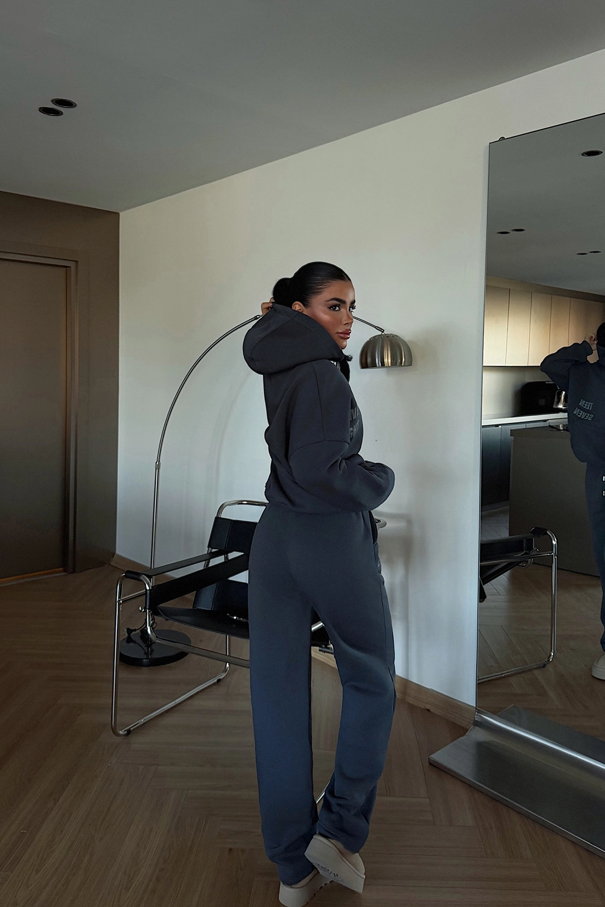 Black Tracksuit With Hooded Neck & Kangaroo Pocket - Brand: EYYO ATELIER - Women & Kids, Baby Clothes Wholesale - TheBS Women Black Tracksuit With Hooded Neck & Kangaroo Pocket - Brand: EYYO ATELIER - Women & Kids, Baby Clothes Wholesale - TheBS Women