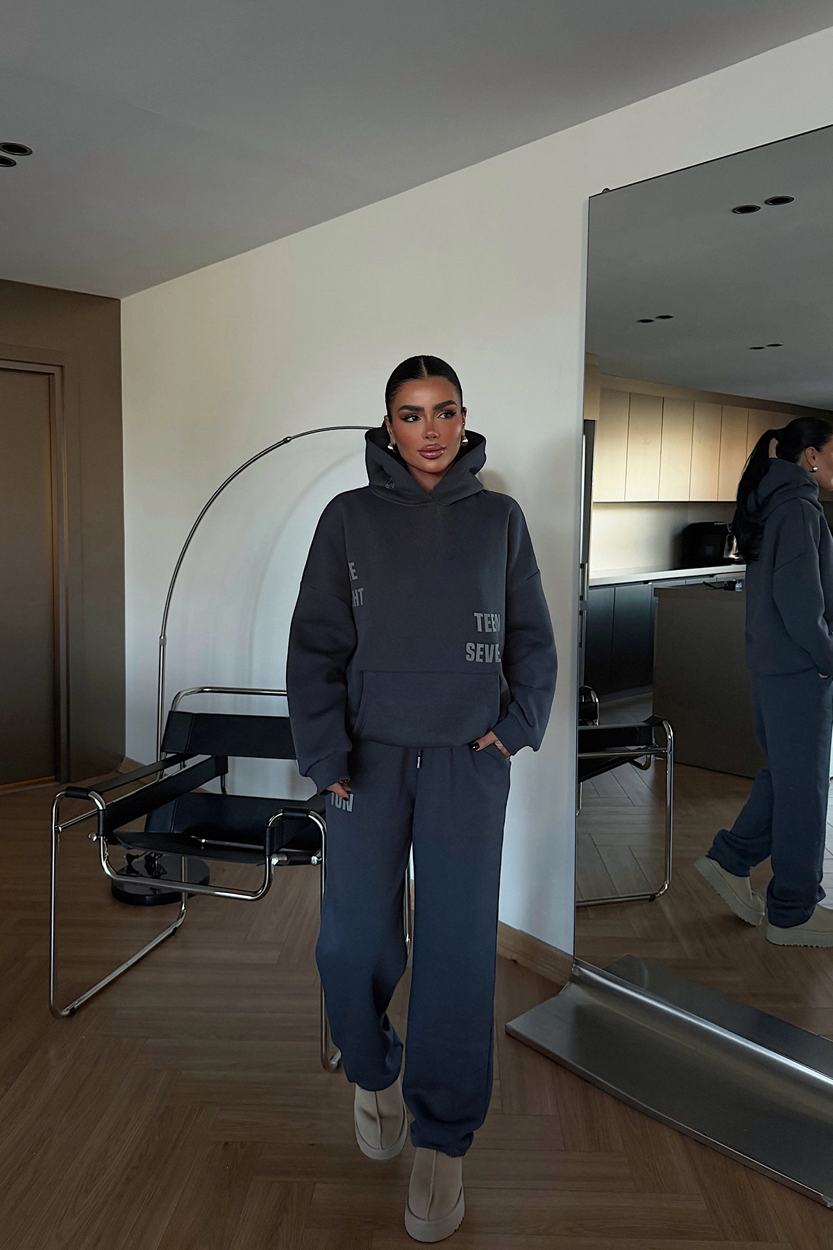 Black Tracksuit With Hooded Neck & Kangaroo Pocket - Brand: EYYO ATELIER - Women & Kids, Baby Clothes Wholesale - TheBS Women Black Tracksuit With Hooded Neck & Kangaroo Pocket - Brand: EYYO ATELIER - Women & Kids, Baby Clothes Wholesale - TheBS Women