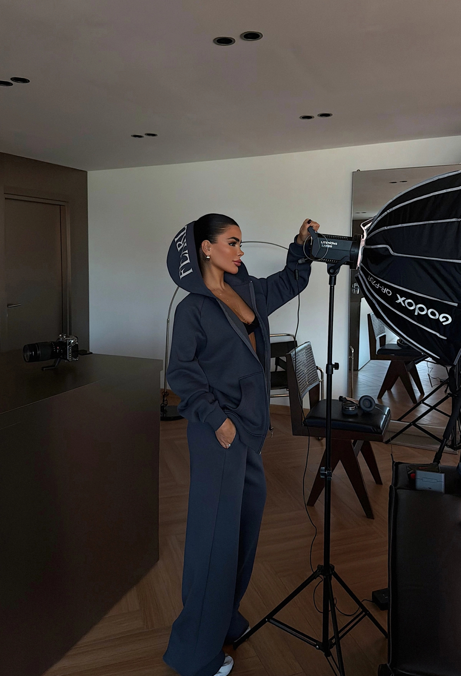 Navy Blue Tracksuit - Oversized Casual Sport Set - Brand: EYYO ATELIER - Women & Kids, Baby Clothes Wholesale - TheBS Women