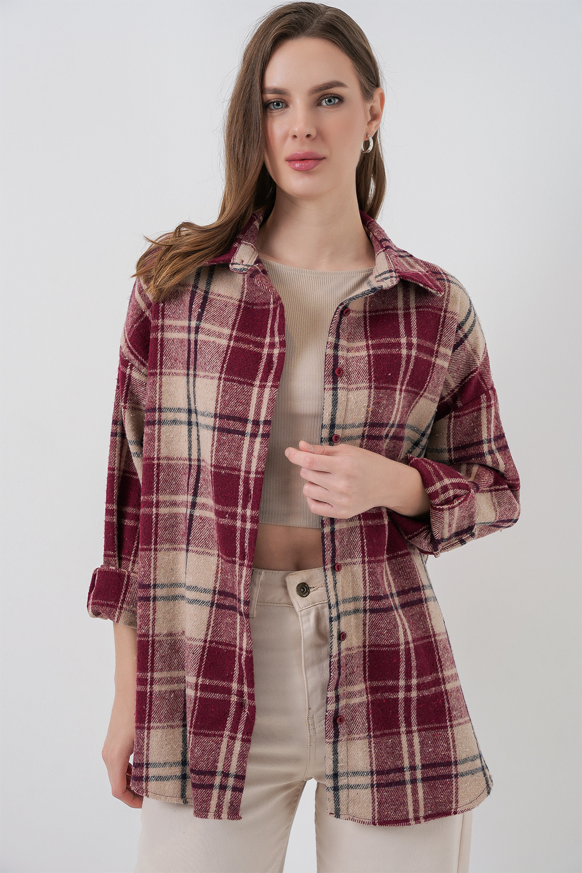 Casual Oversized Checkered Shirt - Brand: Bigdart - Women & Kids, Baby Clothes Wholesale - TheBS Women