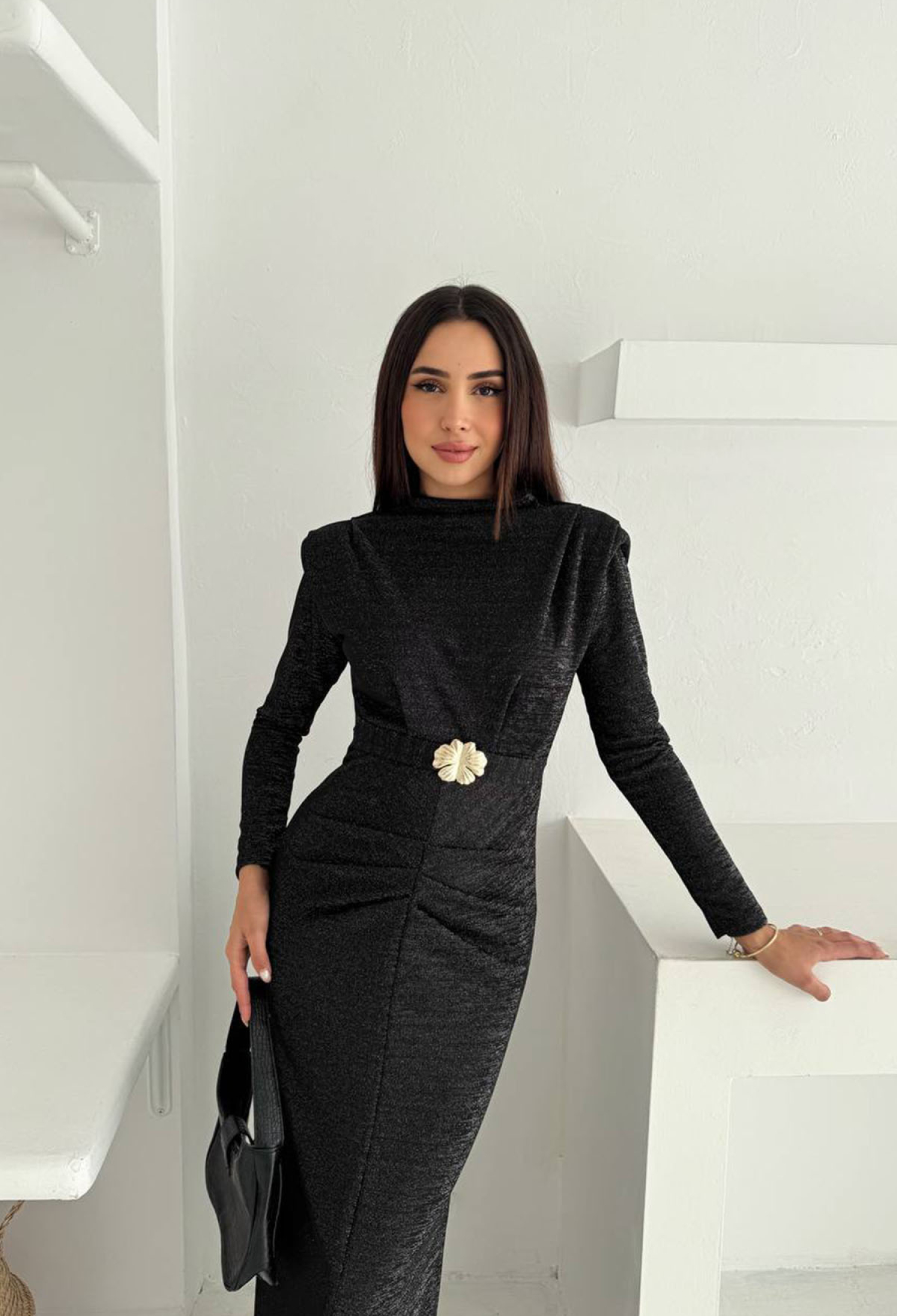 Elegant Maxi High Neck Sheath Dress - Brand: Mode Roy - Women & Kids, Baby Clothes Wholesale - TheBS Women