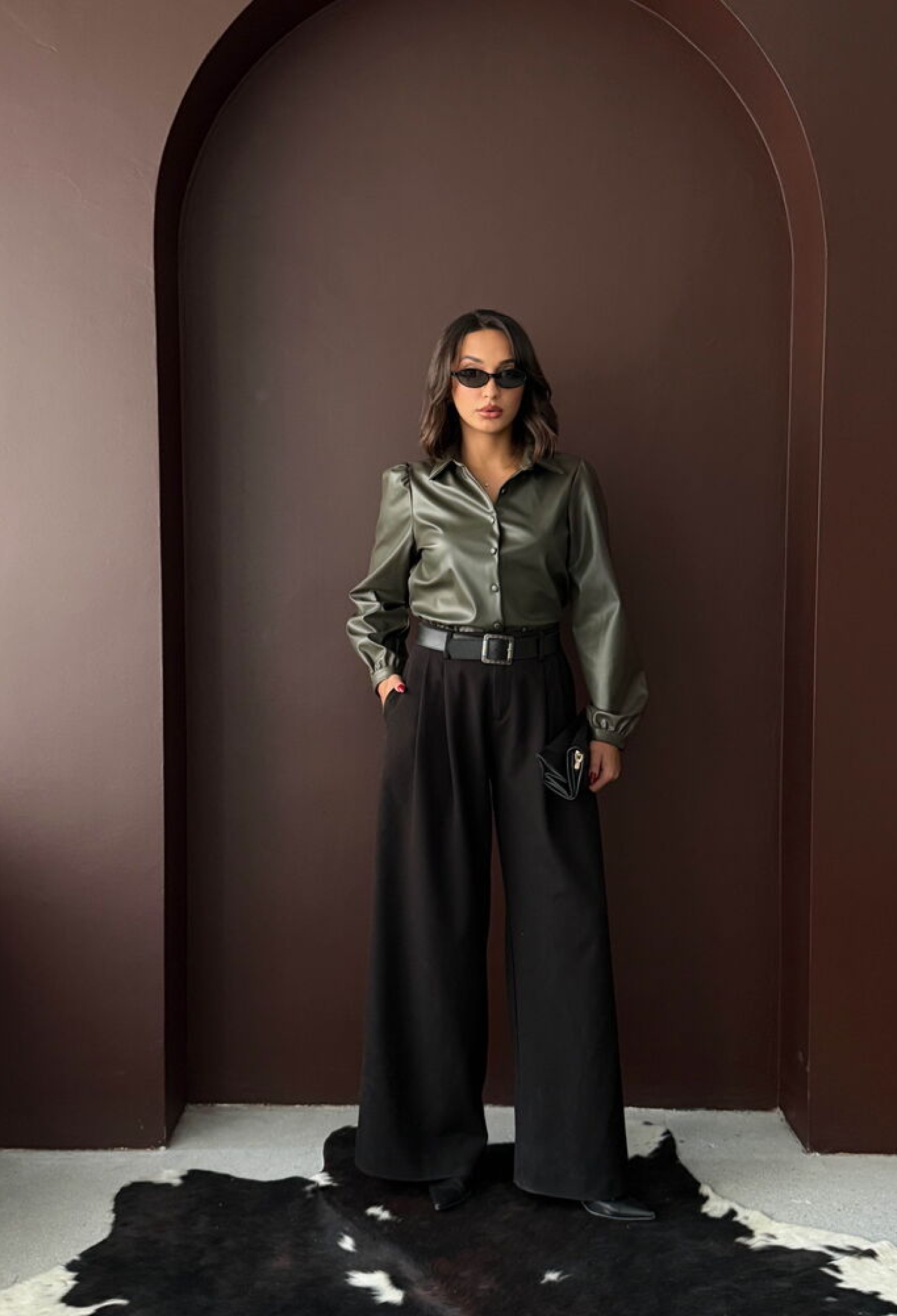 Green Elegant Buttoned Shirt With Ballon Sleeves - Brand: Topshow - Women & Kids, Baby Clothes Wholesale - TheBS Women