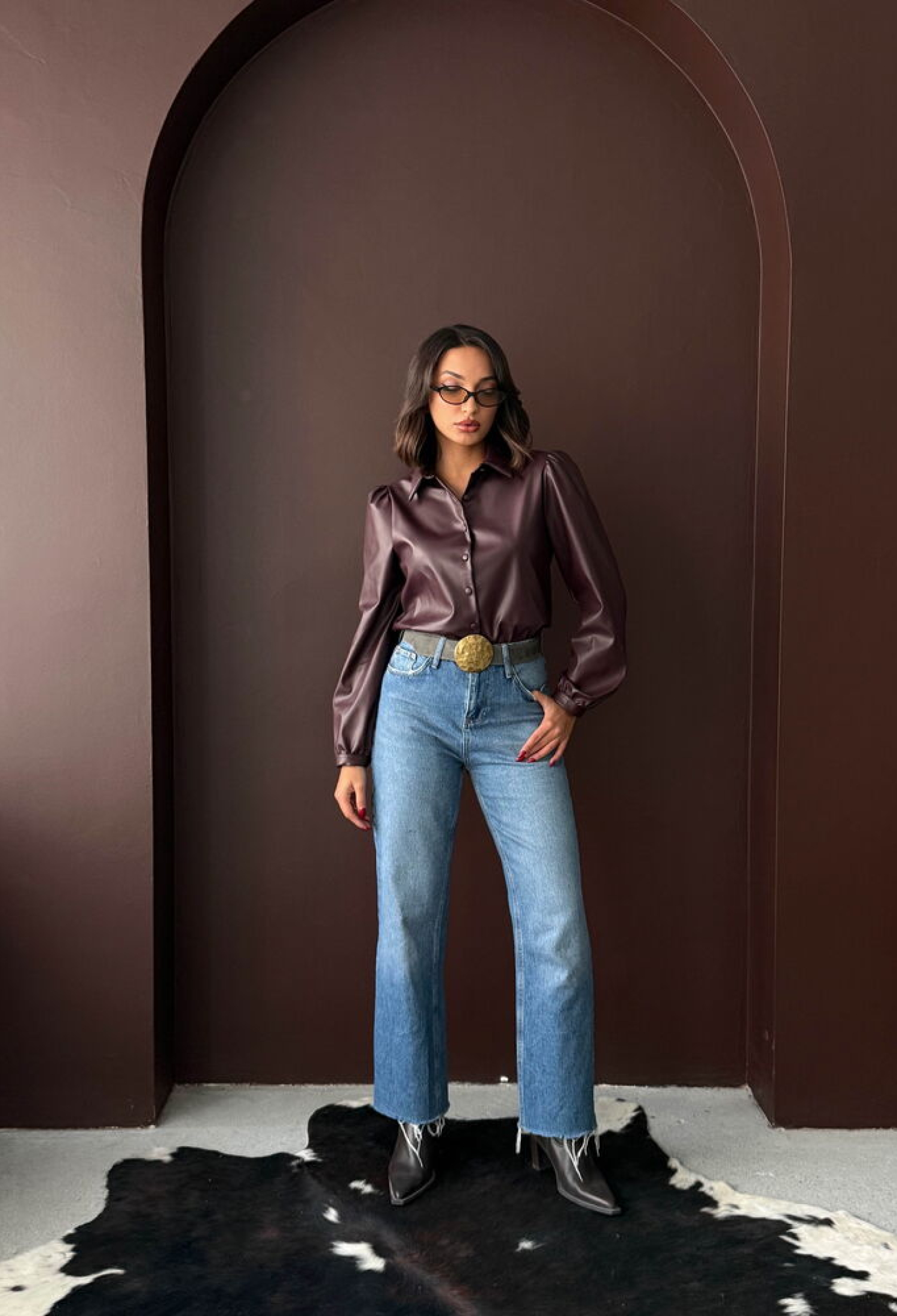 Claret Red Elegant Buttoned Shirt For Work & Party - Brand: Topshow - Women & Kids, Baby Clothes Wholesale - TheBS Women