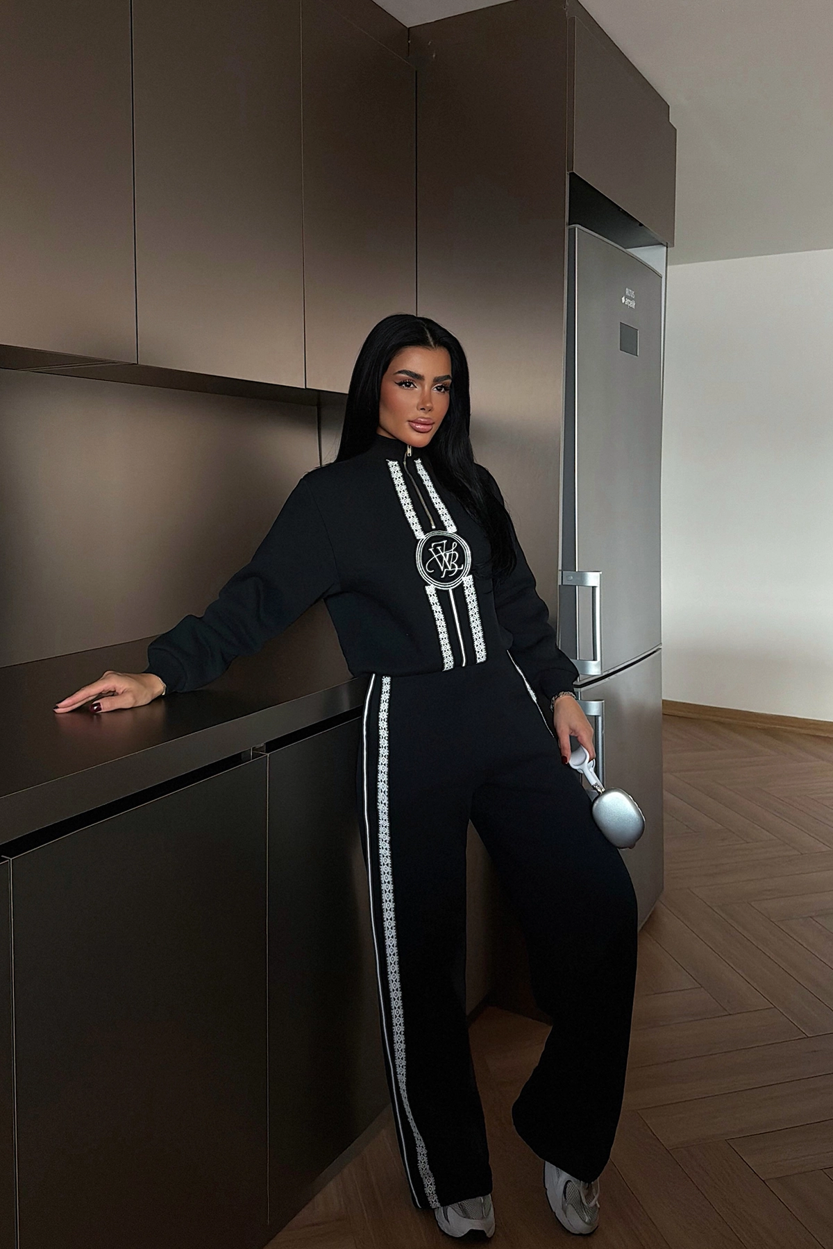 Tracksuit With High Neck And Wide Leg Palazzo Pants - Brand: EYYO ATELIER - Women & Kids, Baby Clothes Wholesale - TheBS Women Tracksuit With High Neck And Wide Leg Palazzo Pants - Brand: EYYO ATELIER - Women & Kids, Baby Clothes Wholesale - TheBS Women