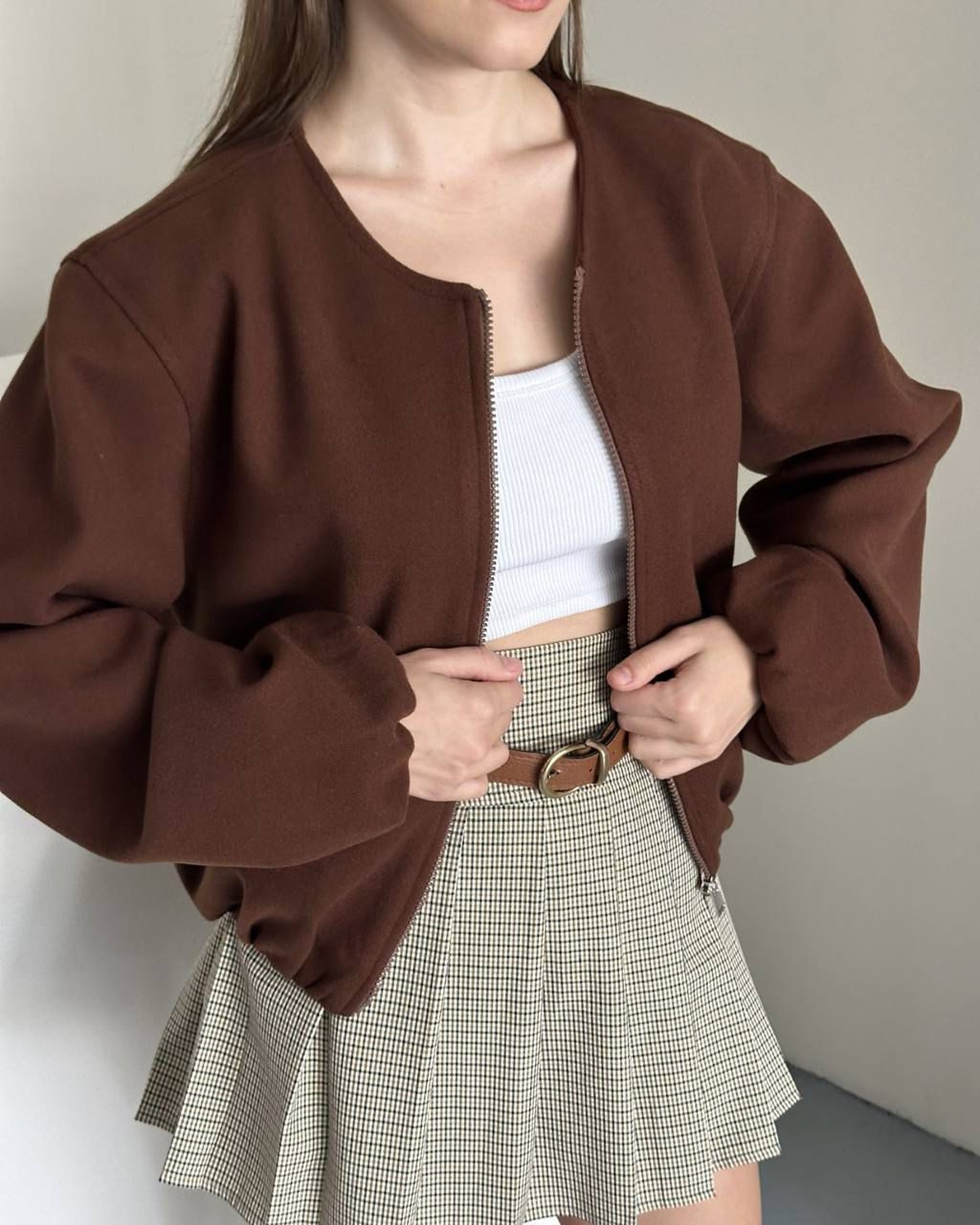 Brown Bomber Jacket - Brand: My Jest Fashion - Women & Kids, Baby Clothes Wholesale - TheBS Women Brown Bomber Jacket - Brand: My Jest Fashion - Women & Kids, Baby Clothes Wholesale - TheBS Women