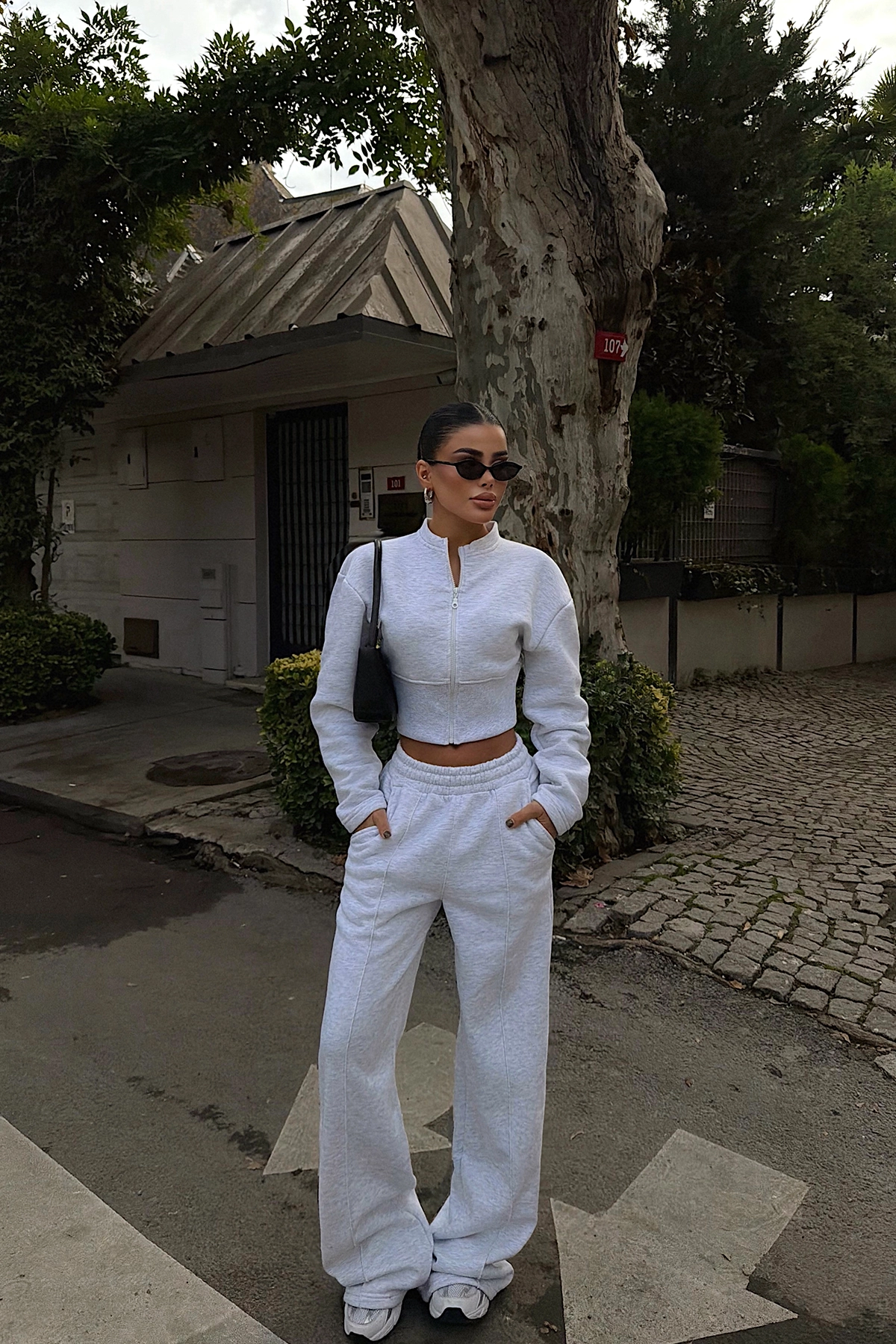 Tracksuit With High Neck And Wide Leg Joggers - Brand: EYYO ATELIER - Women & Kids, Baby Clothes Wholesale - TheBS Women Tracksuit With High Neck And Wide Leg Joggers - Brand: EYYO ATELIER - Women & Kids, Baby Clothes Wholesale - TheBS Women