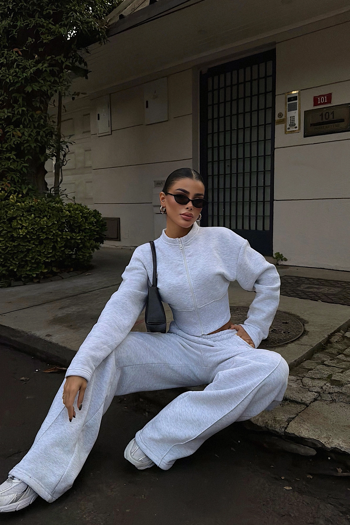 Tracksuit With High Neck And Wide Leg Joggers - Brand: EYYO ATELIER - Women & Kids, Baby Clothes Wholesale - TheBS Women Tracksuit With High Neck And Wide Leg Joggers - Brand: EYYO ATELIER - Women & Kids, Baby Clothes Wholesale - TheBS Women