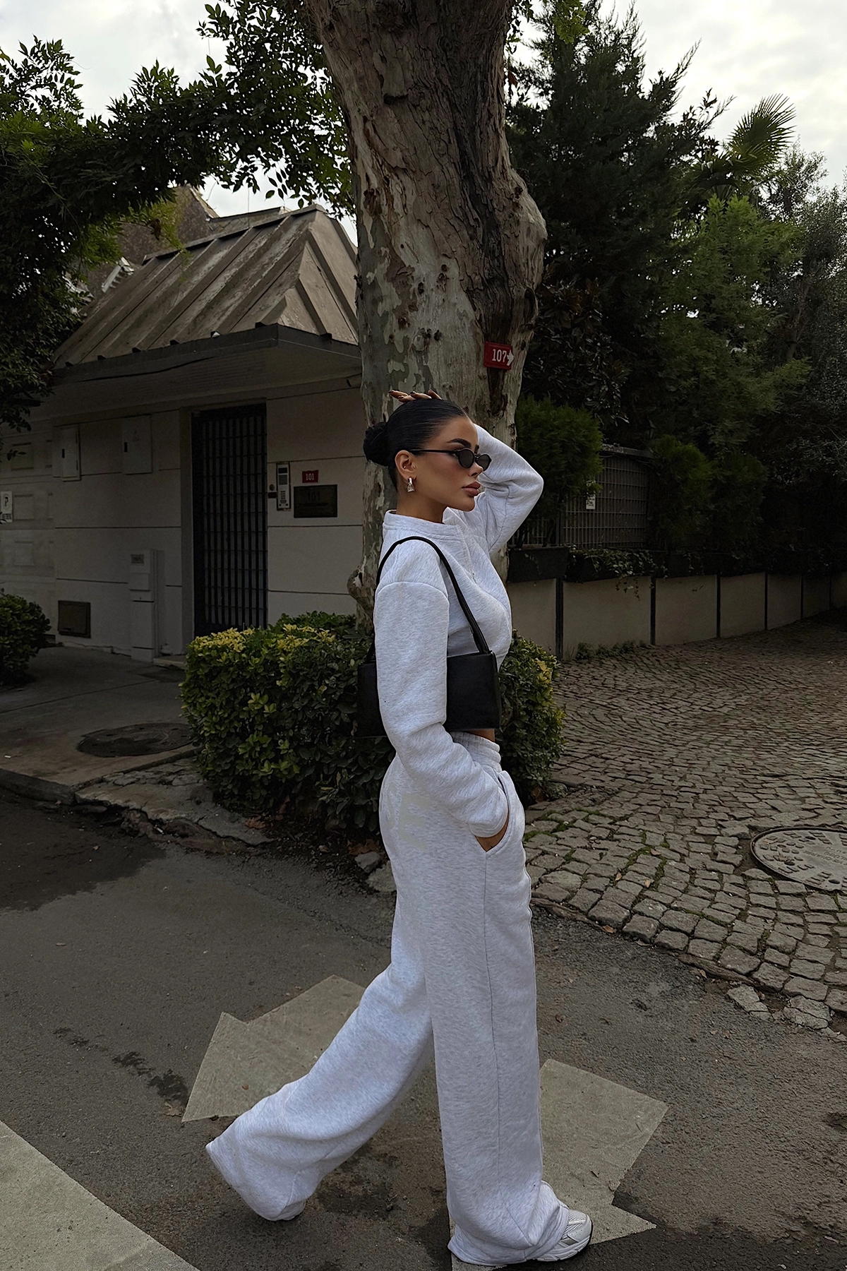 Tracksuit With High Neck And Wide Leg Joggers - Brand: EYYO ATELIER - Women & Kids, Baby Clothes Wholesale - TheBS Women Tracksuit With High Neck And Wide Leg Joggers - Brand: EYYO ATELIER - Women & Kids, Baby Clothes Wholesale - TheBS Women