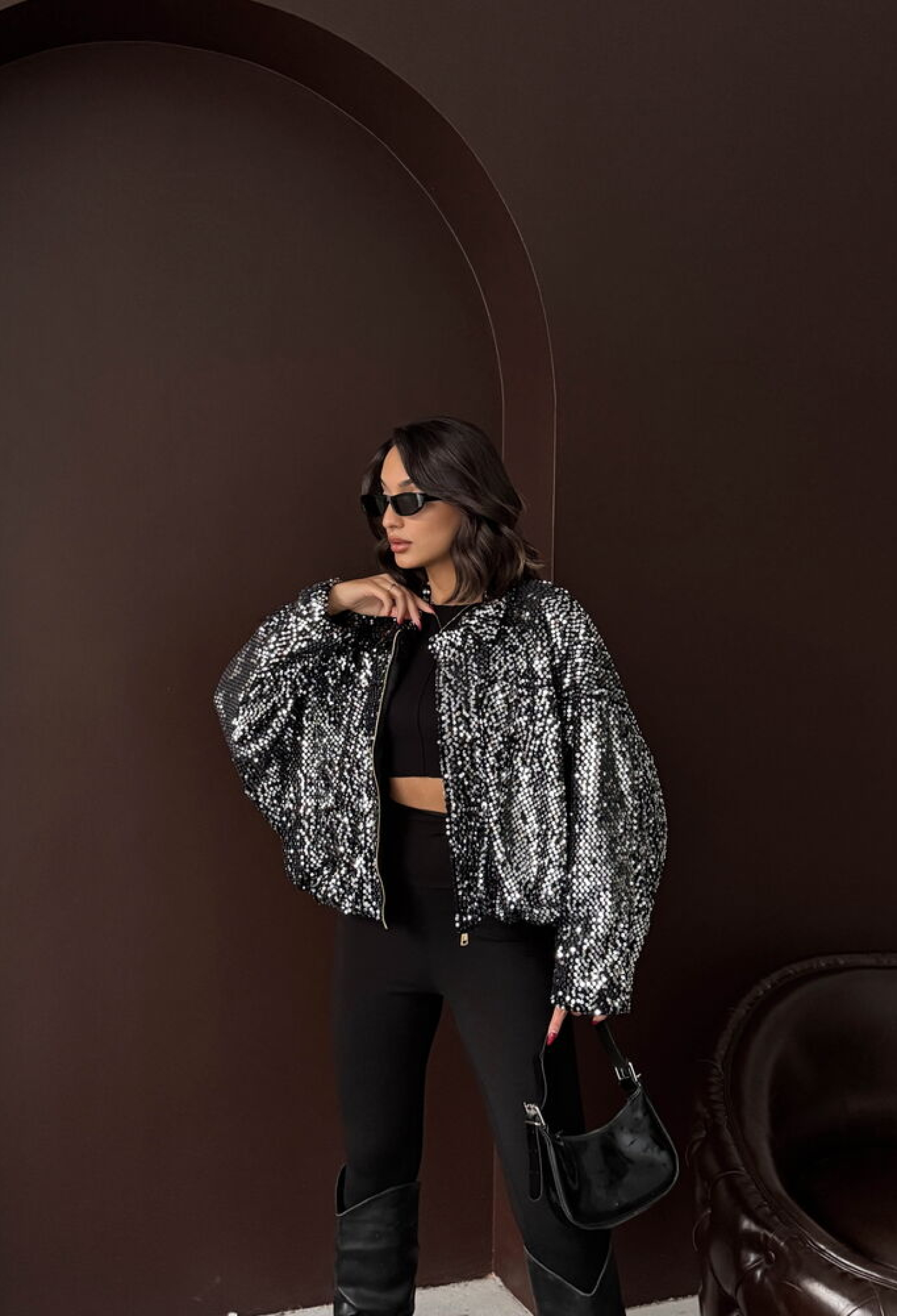Black Glam Bomber Jacket - Brand: Topshow - Women & Kids, Baby Clothes Wholesale - TheBS Women