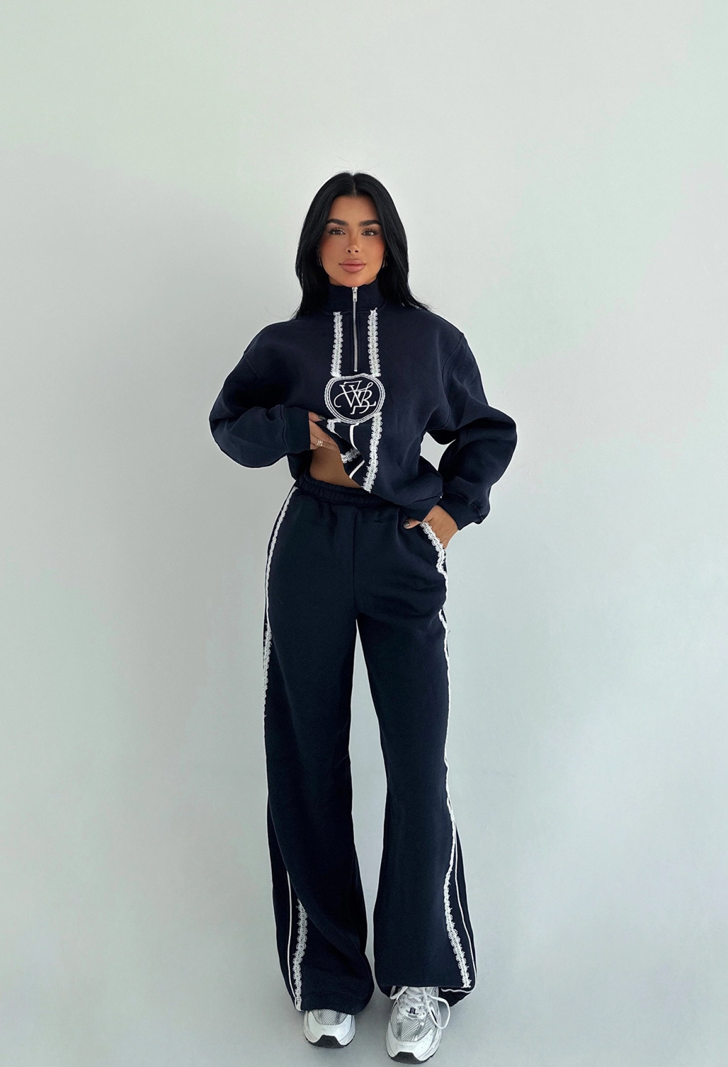 Black Striped Sporty Elegant Tracksuit - Brand: EYYO ATELIER - Women & Kids, Baby Clothes Wholesale - TheBS Women