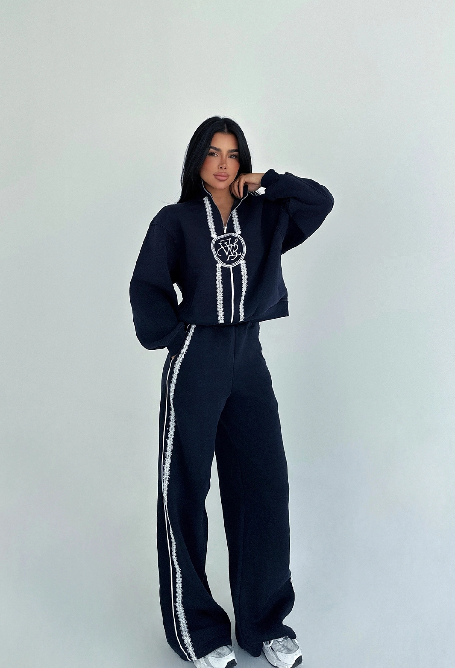 Black Striped Sporty Elegant Tracksuit - Brand: EYYO ATELIER - Women & Kids, Baby Clothes Wholesale - TheBS Women