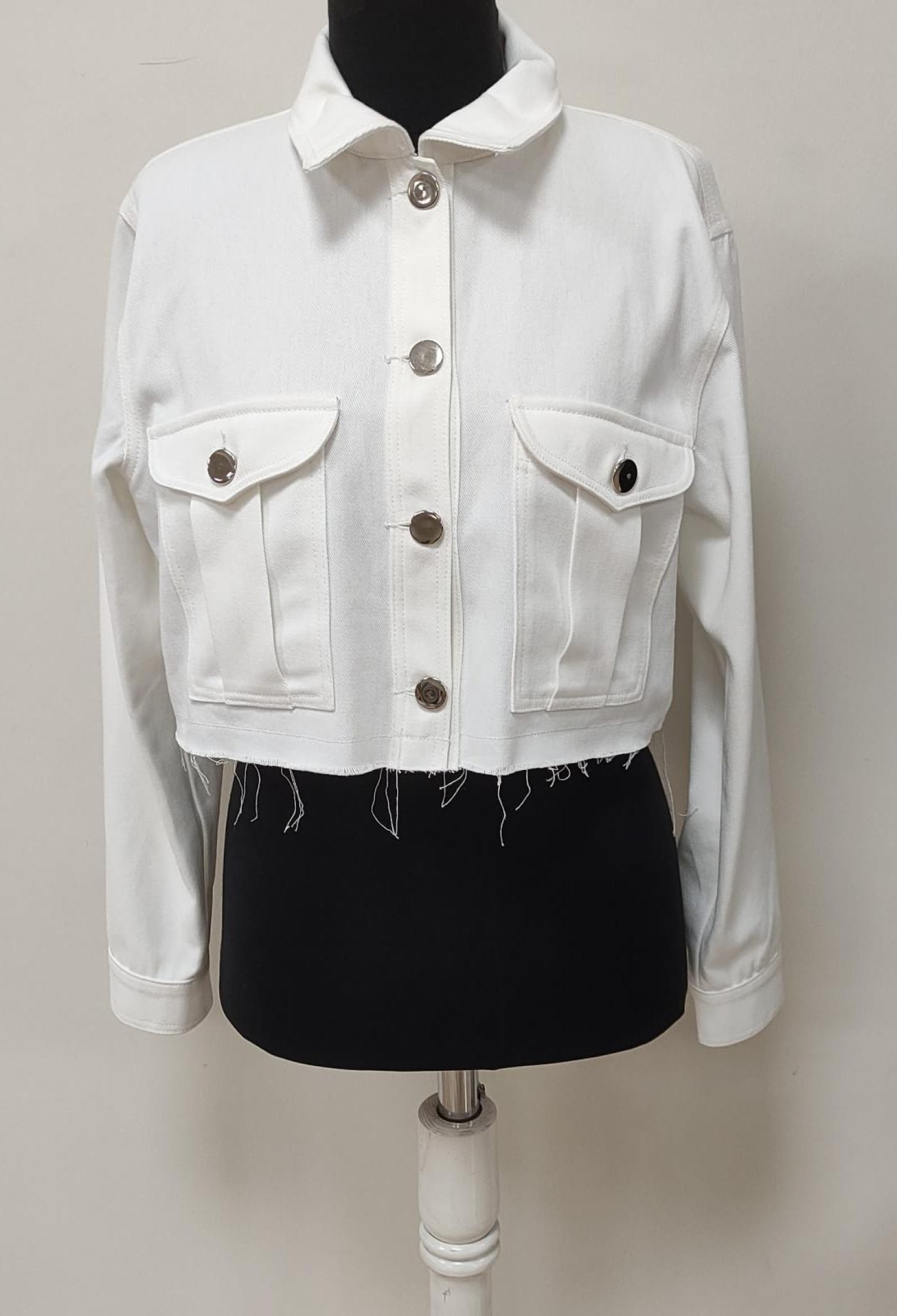 White Overshirt Jacket With Flap Pockets - Brand: SOUL - Women & Kids, Baby Clothes Wholesale - TheBS Women