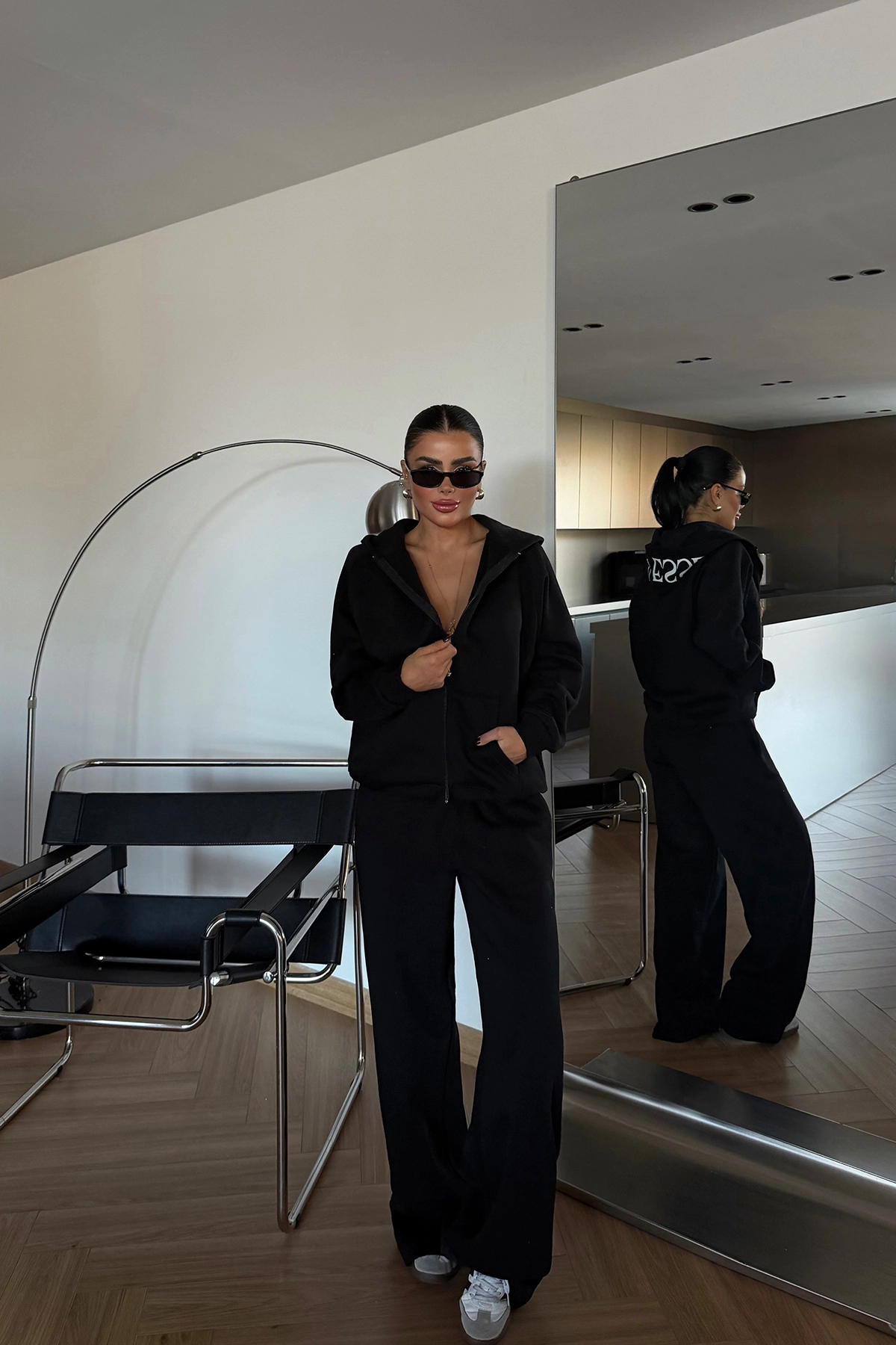 Tracksuit With Hooded Neck & Wide Leg Joggers - Brand: EYYO ATELIER - Women & Kids, Baby Clothes Wholesale - TheBS Women Tracksuit With Hooded Neck & Wide Leg Joggers - Brand: EYYO ATELIER - Women & Kids, Baby Clothes Wholesale - TheBS Women