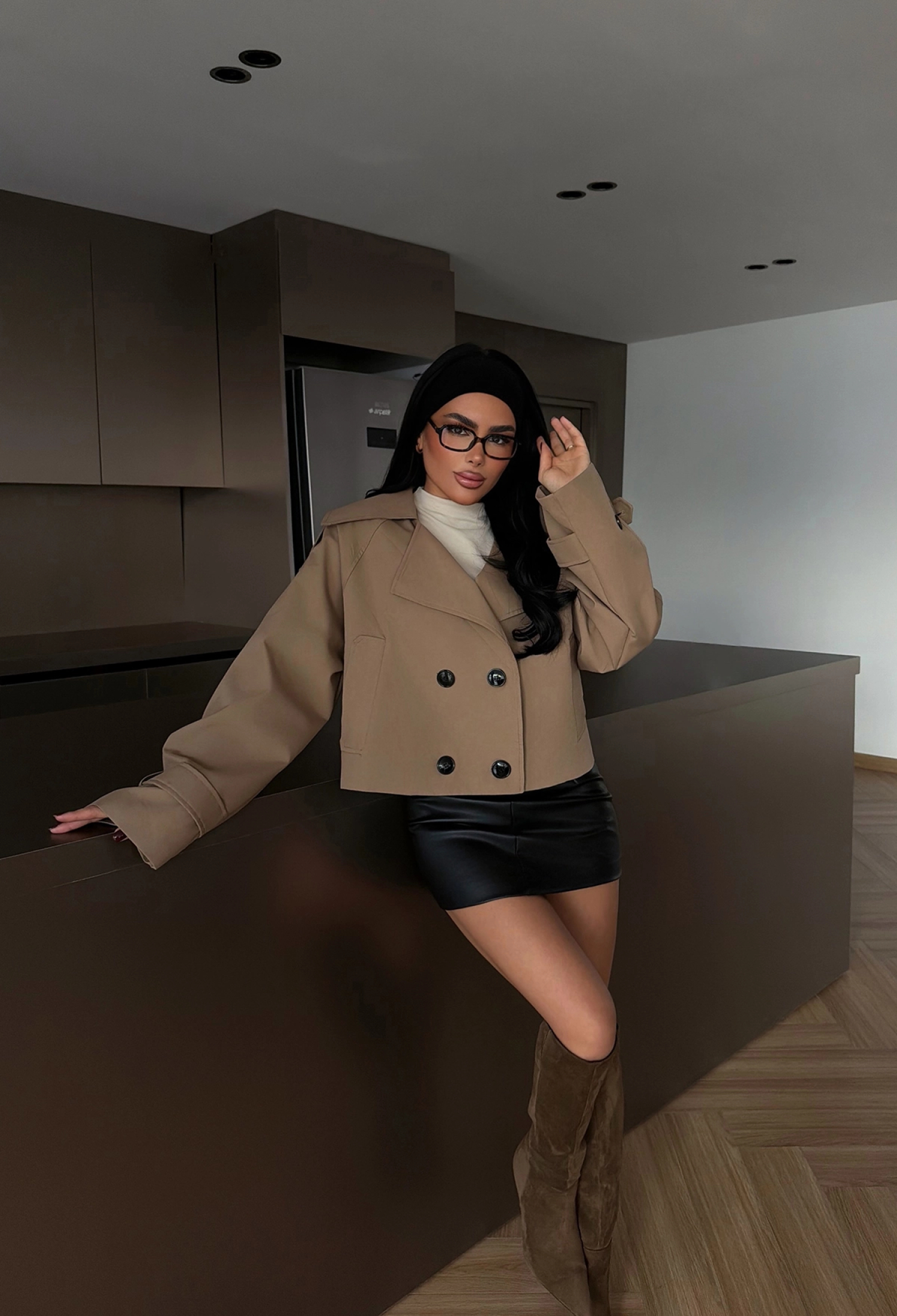 Beige Oversized Double And Single Breasted Coat - Brand: EYYO ATELIER - Women & Kids, Baby Clothes Wholesale - TheBS Women