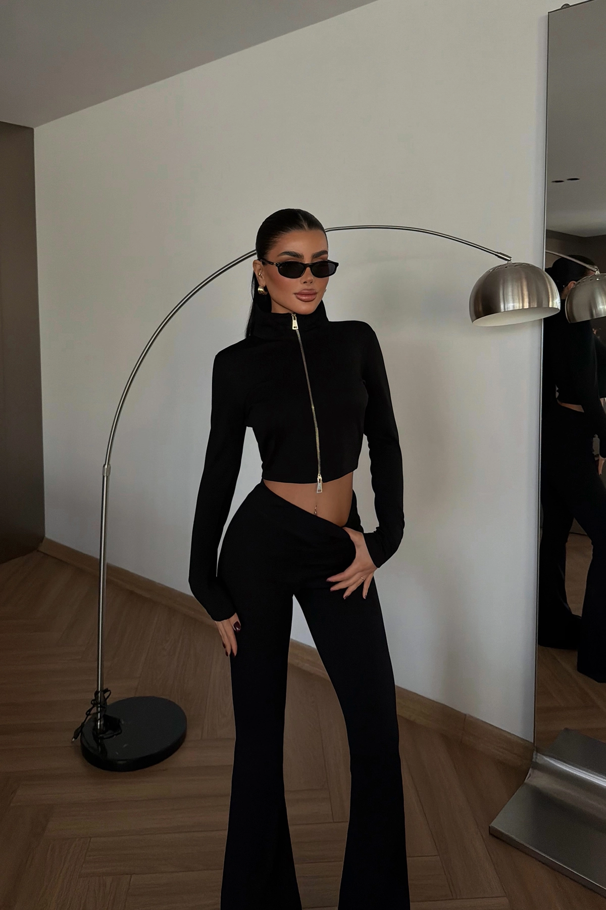 Slim Fit Zip Up Tracksuit With Flare Leg - Brand: EYYO ATELIER - Women & Kids, Baby Clothes Wholesale - TheBS Women Slim Fit Zip Up Tracksuit With Flare Leg - Brand: EYYO ATELIER - Women & Kids, Baby Clothes Wholesale - TheBS Women