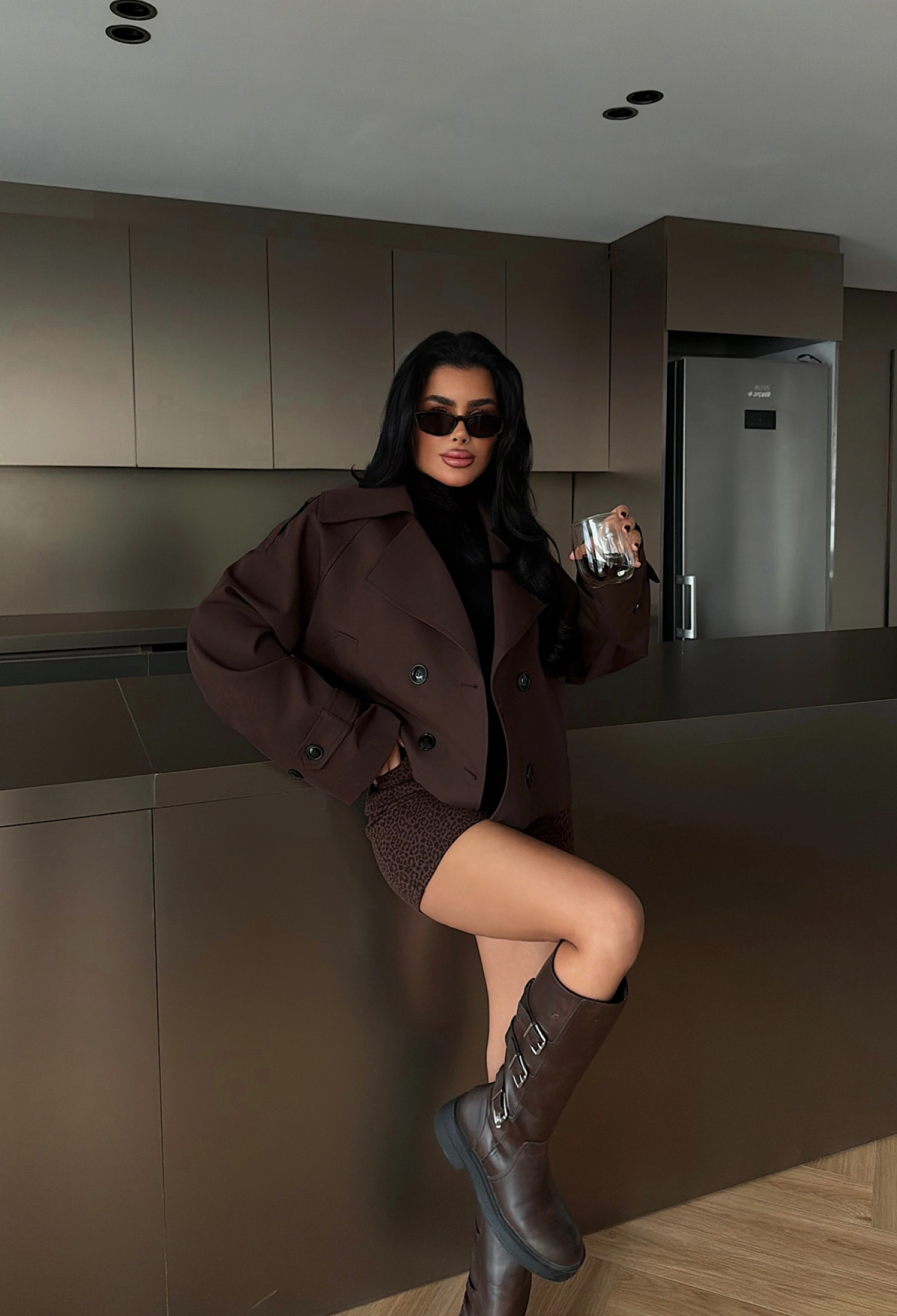 Double-Breasted Oversized Crop Coat - Brand: EYYO ATELIER - Women & Kids, Baby Clothes Wholesale - TheBS Women