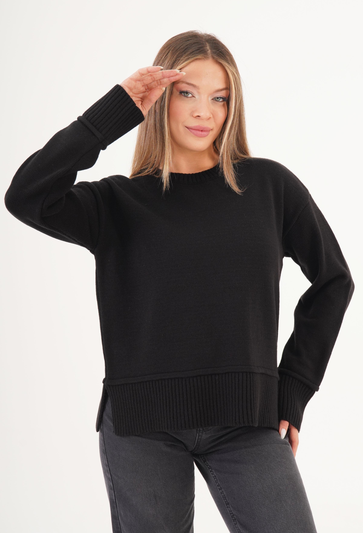 Sweater - Casual Elegant Crew Neck - Brand: Lustrin - Women & Kids, Baby Clothes Wholesale - TheBS Women