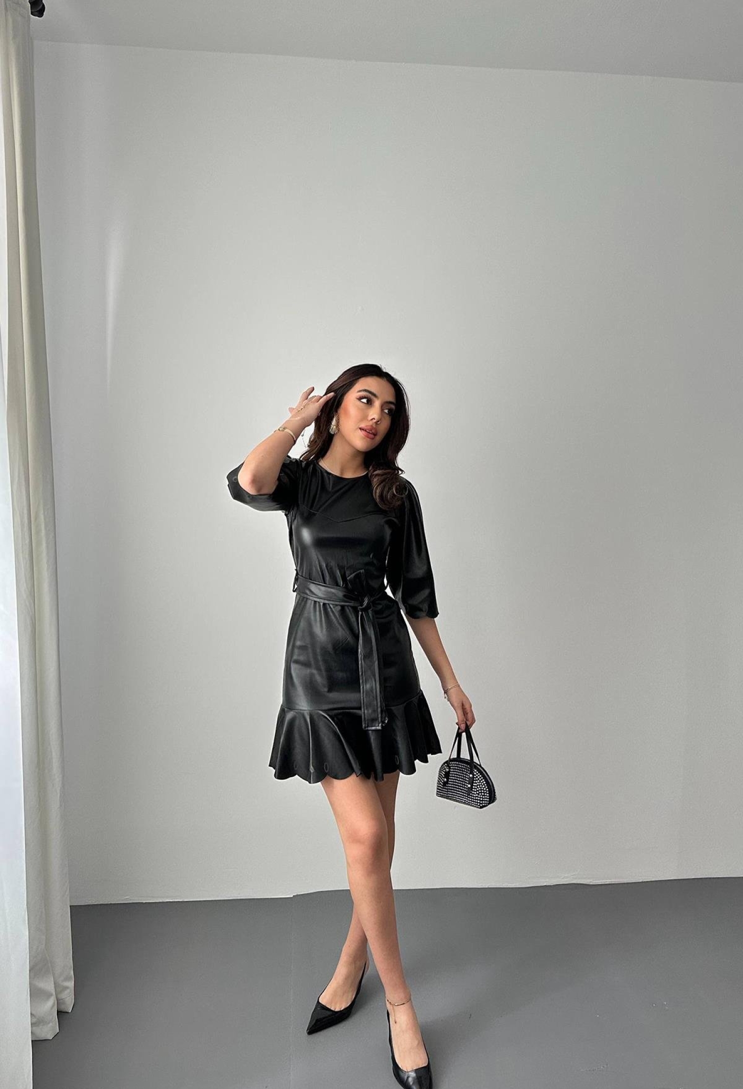 Leather Mini Dress - Brand: Elisa - Women & Kids, Baby Clothes Wholesale - TheBS Women