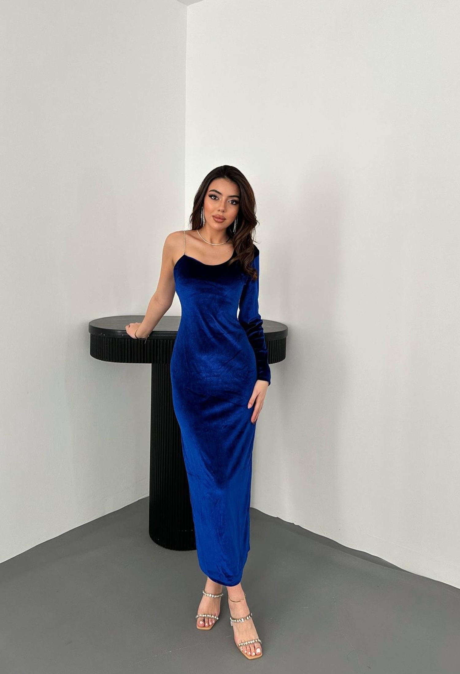 One Shoulder Stone Strap Dress - Saks - Brand: Elisa - Women & Kids, Baby Clothes Wholesale - TheBS Women