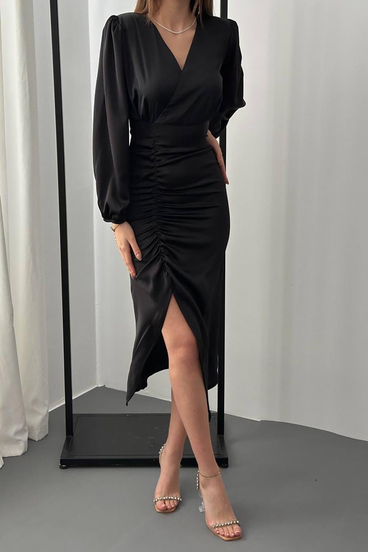 V-Neck Satin Dress – Brand: Elisa – Women & Kids, Baby Clothes Wholesale – TheBS Women