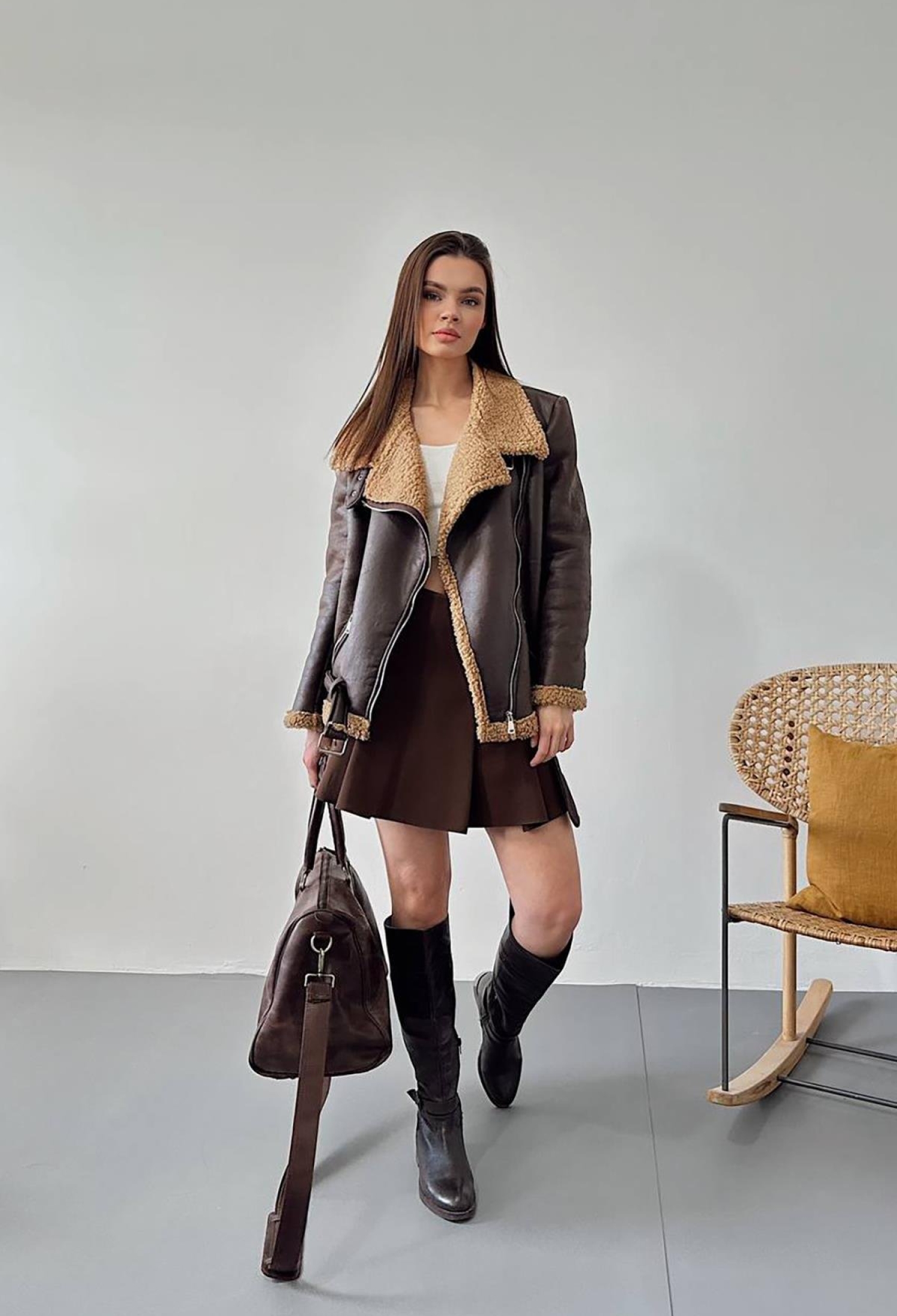 Fur Jacket With Epaulettes - Brand: Elisa - Women & Kids, Baby Clothes Wholesale - TheBS Women