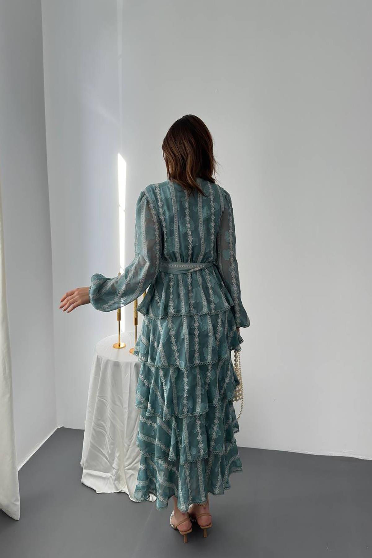 WholesaleLong Ruffle Dress – Brand: Elisa – Women & Kids, Baby Clothes Wholesale – TheBS Women