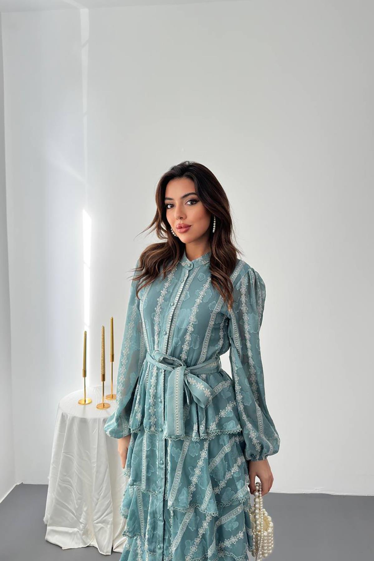 WholesaleLong Ruffle Dress – Brand: Elisa – Women & Kids, Baby Clothes Wholesale – TheBS Women