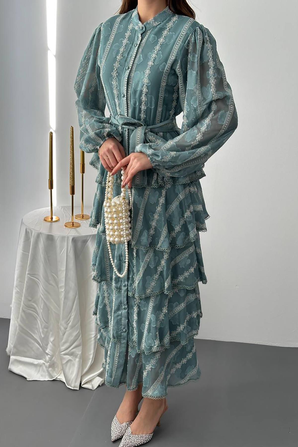 WholesaleLong Ruffle Dress – Brand: Elisa – Women & Kids, Baby Clothes Wholesale – TheBS Women