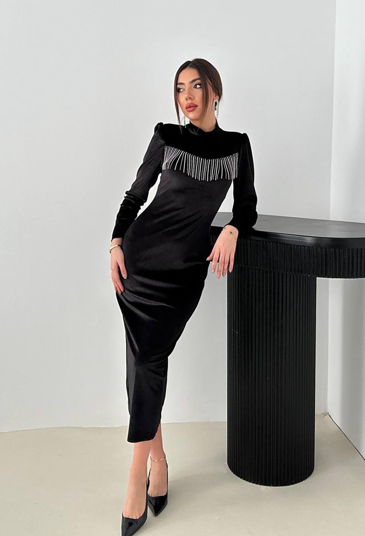 ElegantSheath Dress With High Neck - Brand: Elisa - Women & Kids, Baby Clothes Wholesale - TheBS Women