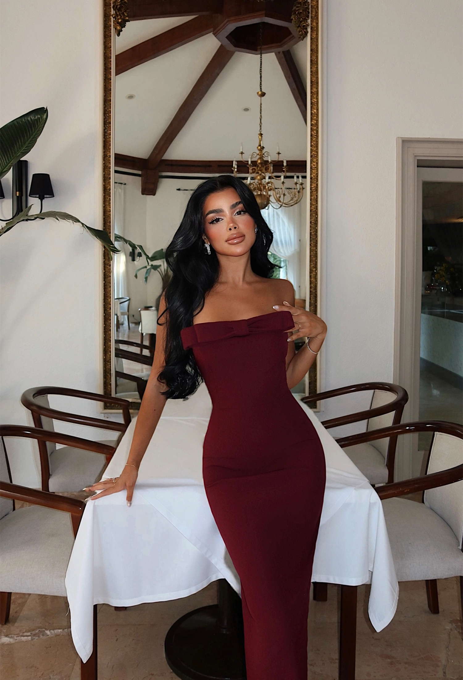 Claret Red Glam Sheath Dress - Brand: EYYO ATELIER - Women & Kids, Baby Clothes Wholesale - TheBS Women