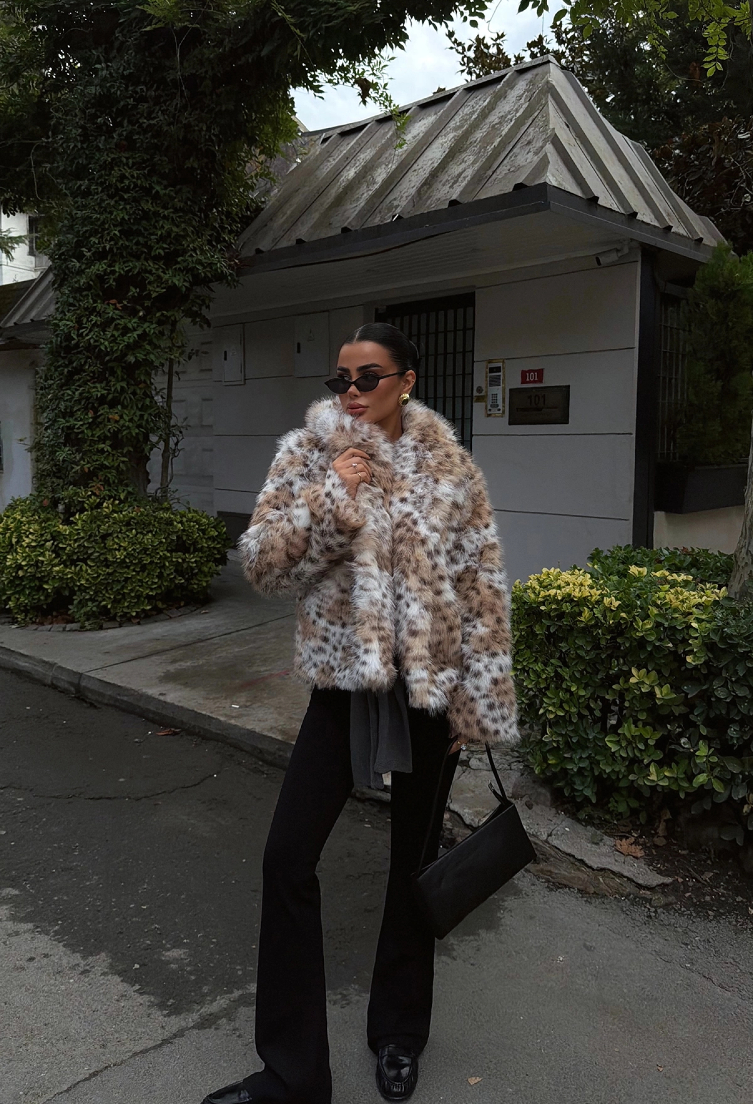 Mix Color Fur Jacket With Animal Print Pattern - Brand: EYYO ATELIER - Women & Kids, Baby Clothes Wholesale - TheBS Women