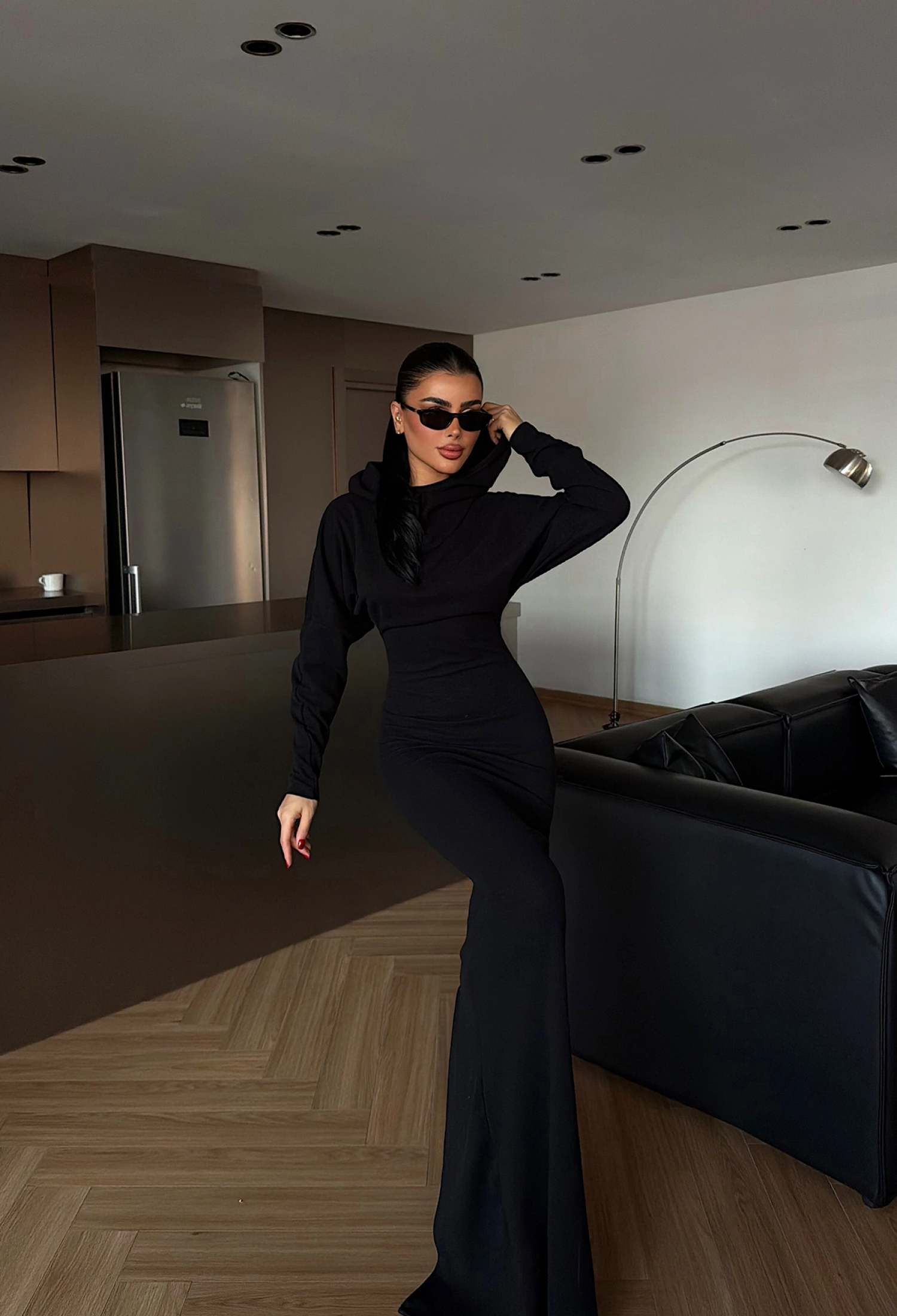 Elegant Bodycon Dress With Hooded Neck - Brand: EYYO ATELIER - Women & Kids, Baby Clothes Wholesale - TheBS Women