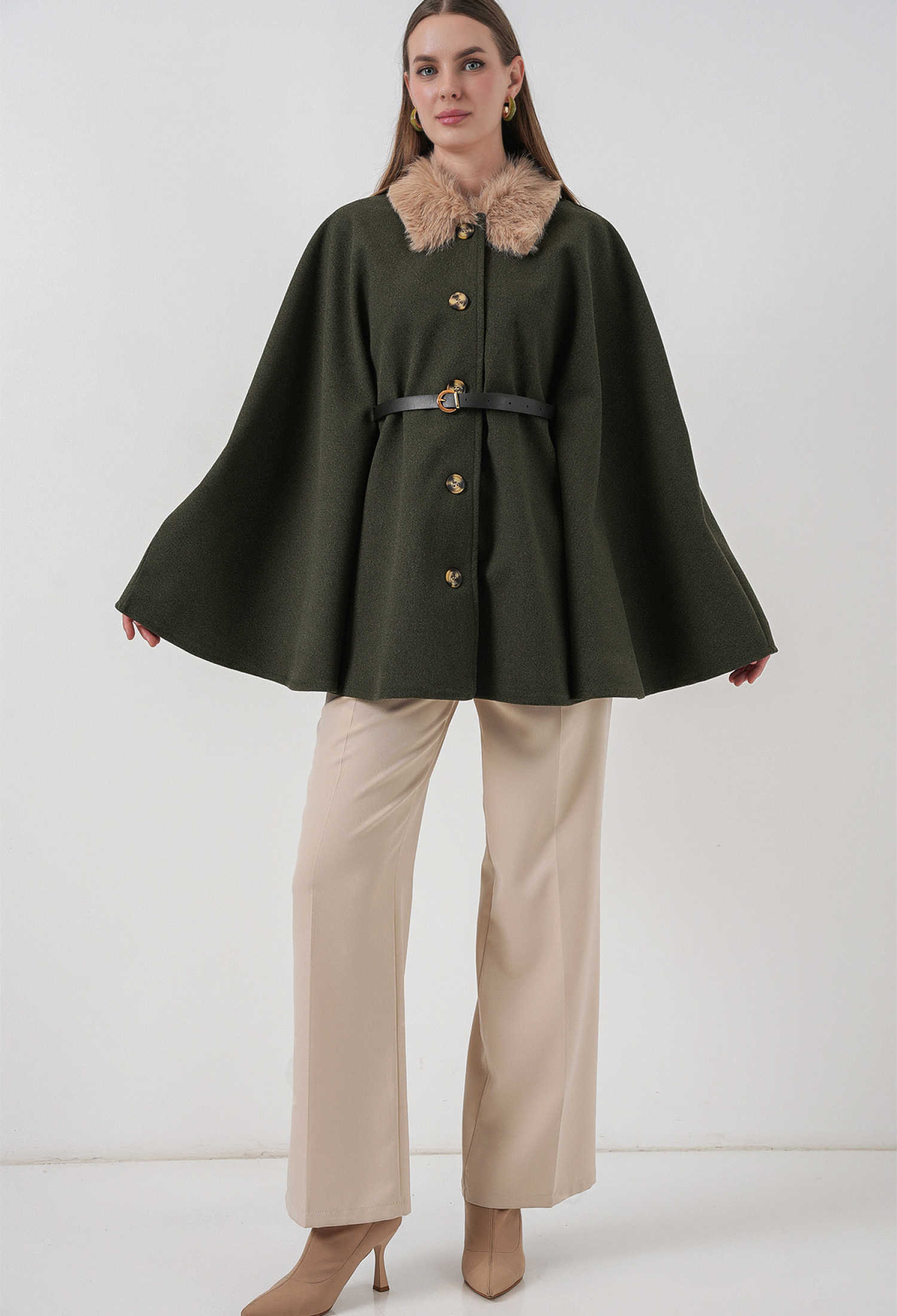 Cashmere Poncho With Belt 9165 - Brand: Bigdart - Women & Kids, Baby Clothes Wholesale - TheBS Women