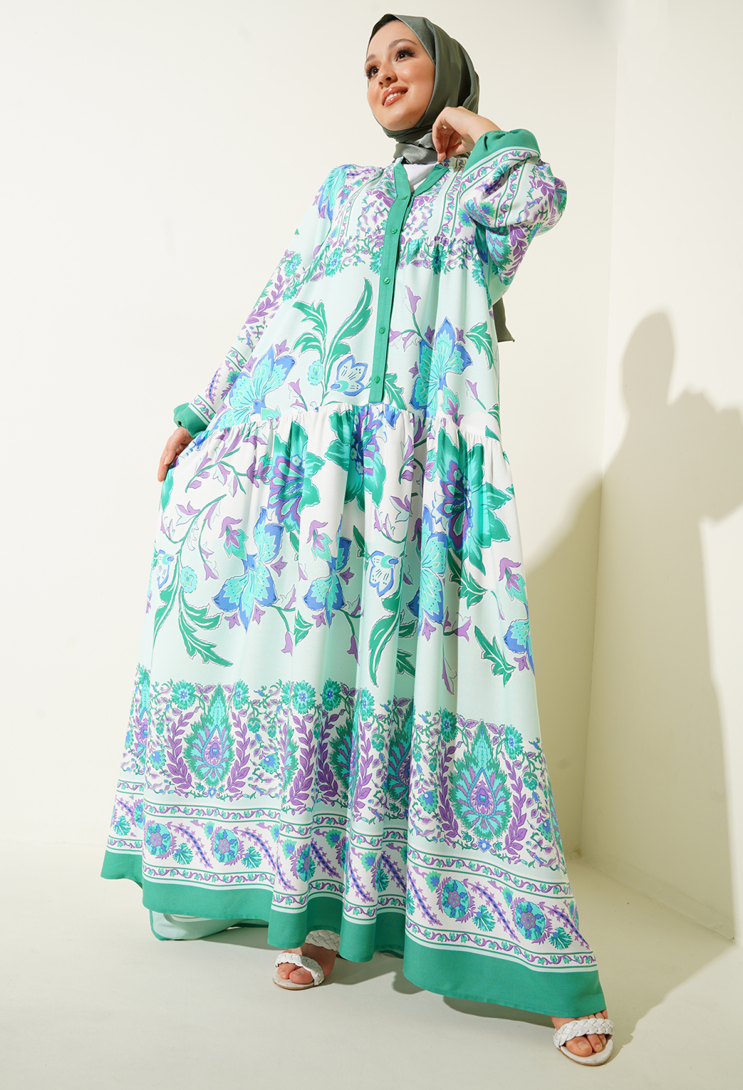 Authentic Patterned Hijab Dress - D. - Brand: Bigdart - Women & Kids, Baby Clothes Wholesale - TheBS Women