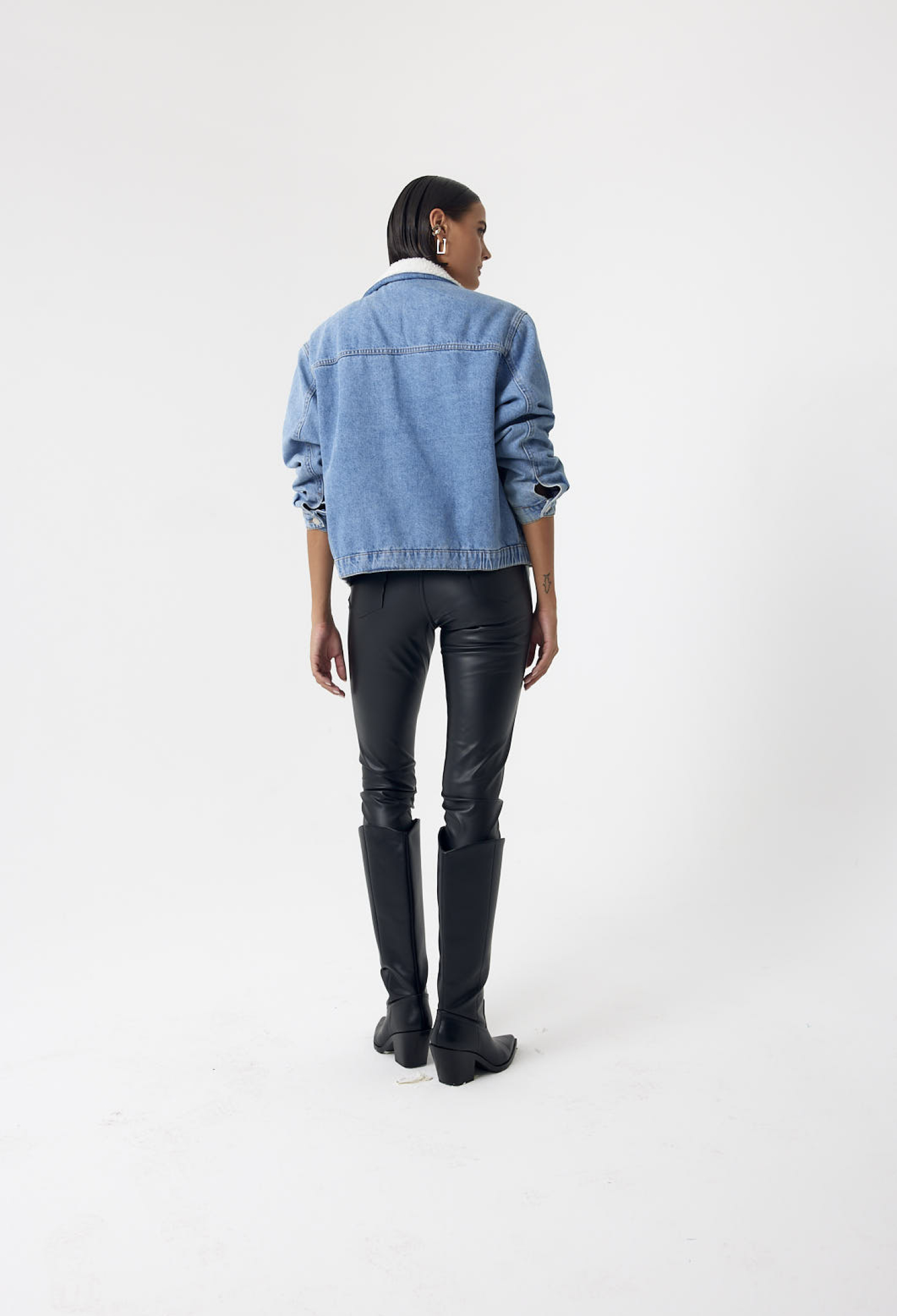 Plush Detailed Denim Jacket - Blue - Brand: Cream Rouge - Women & Kids, Baby Clothes Wholesale - TheBS Women